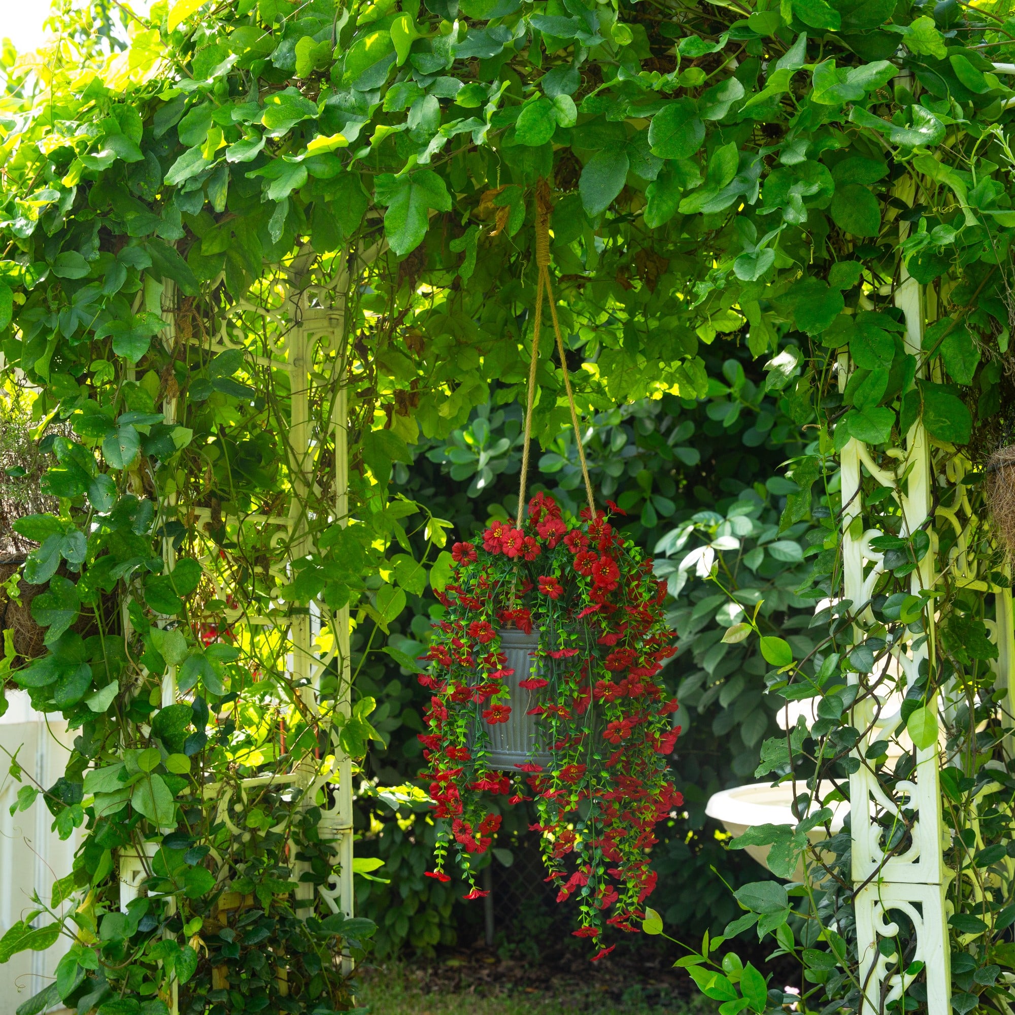 30" UV Resistant Artificial Daisy Hanging Bushes, 6ct.