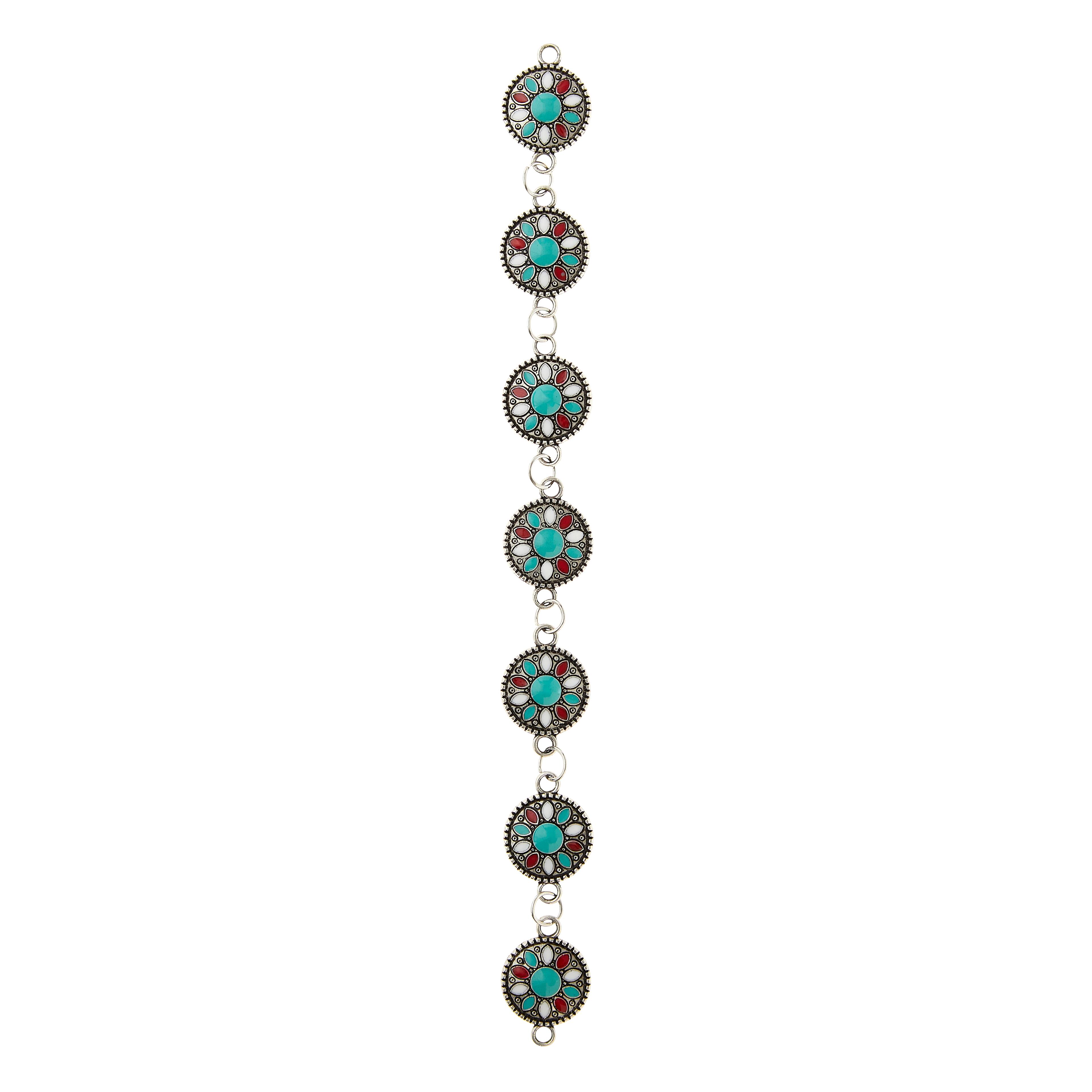 12 Packs: 7 ct. (84 total)  Turquoise Flower Enamel Metal Connectors, 15mm by Bead Landing™