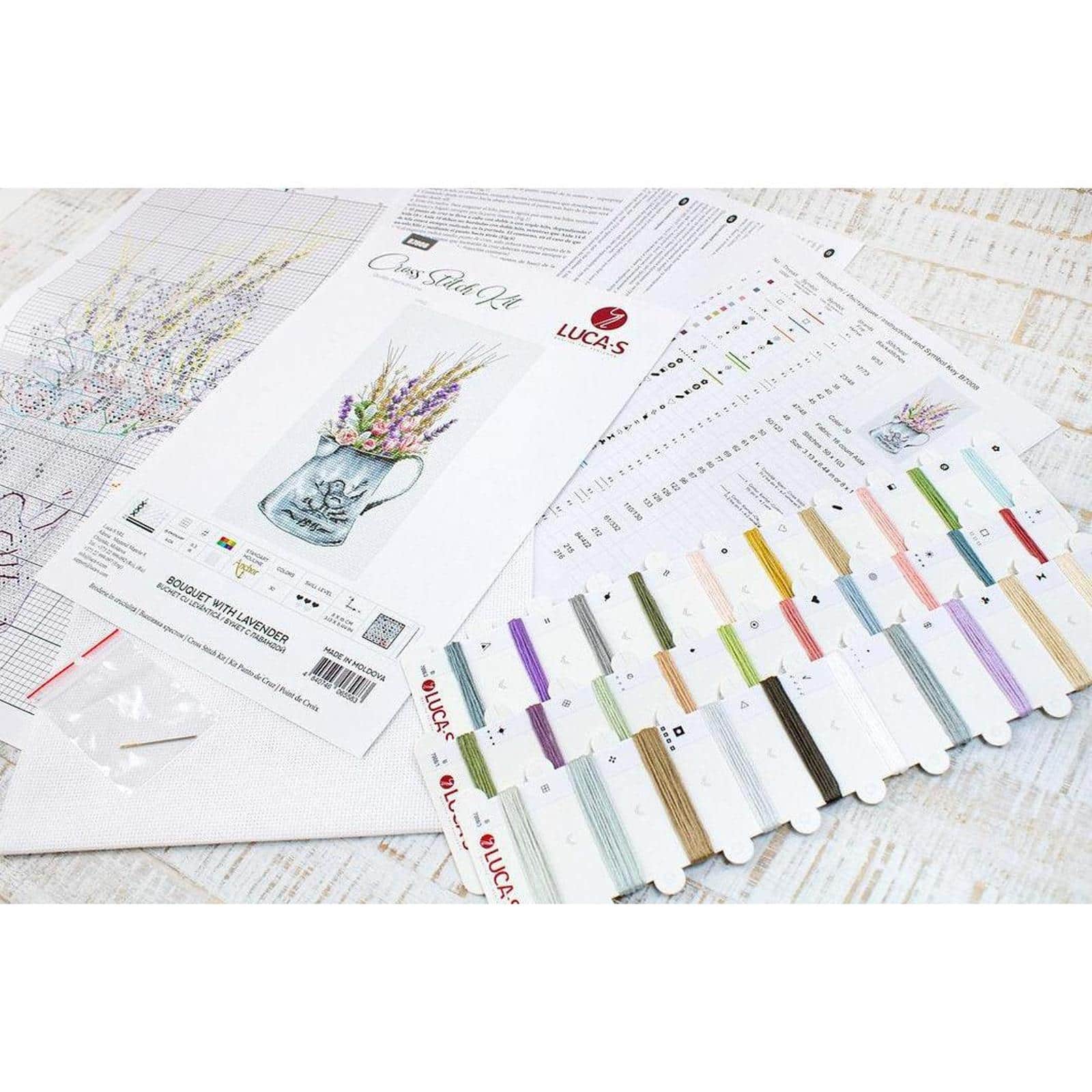 Luca-s Bouquet With Lavender Counted Cross Stitch Kit