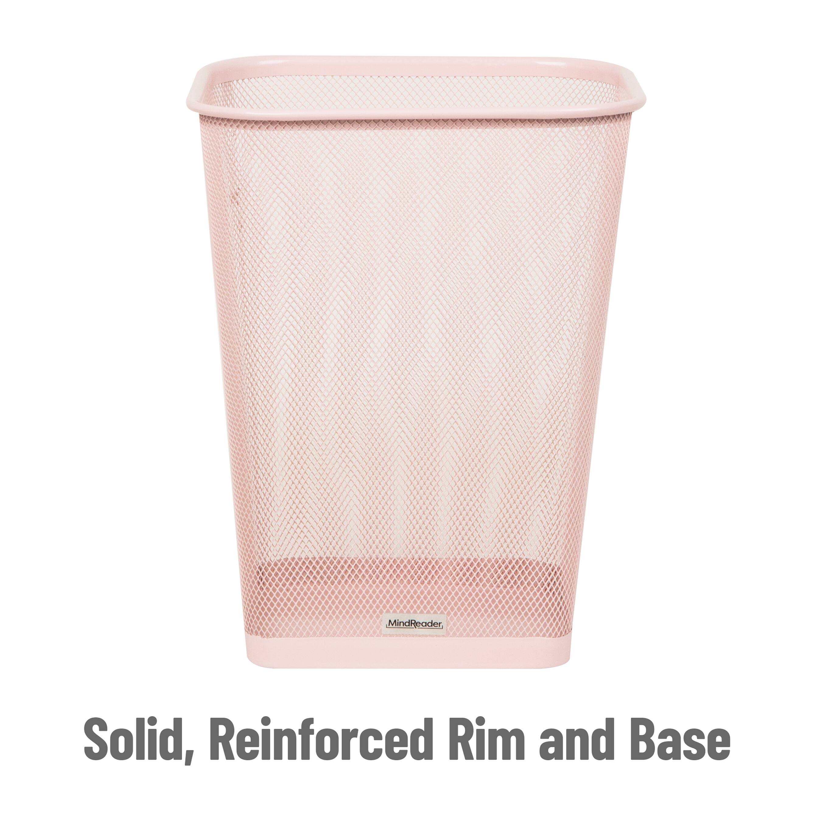 Mind Reader 2 Piece Square Metal Mesh Waste Basket Set