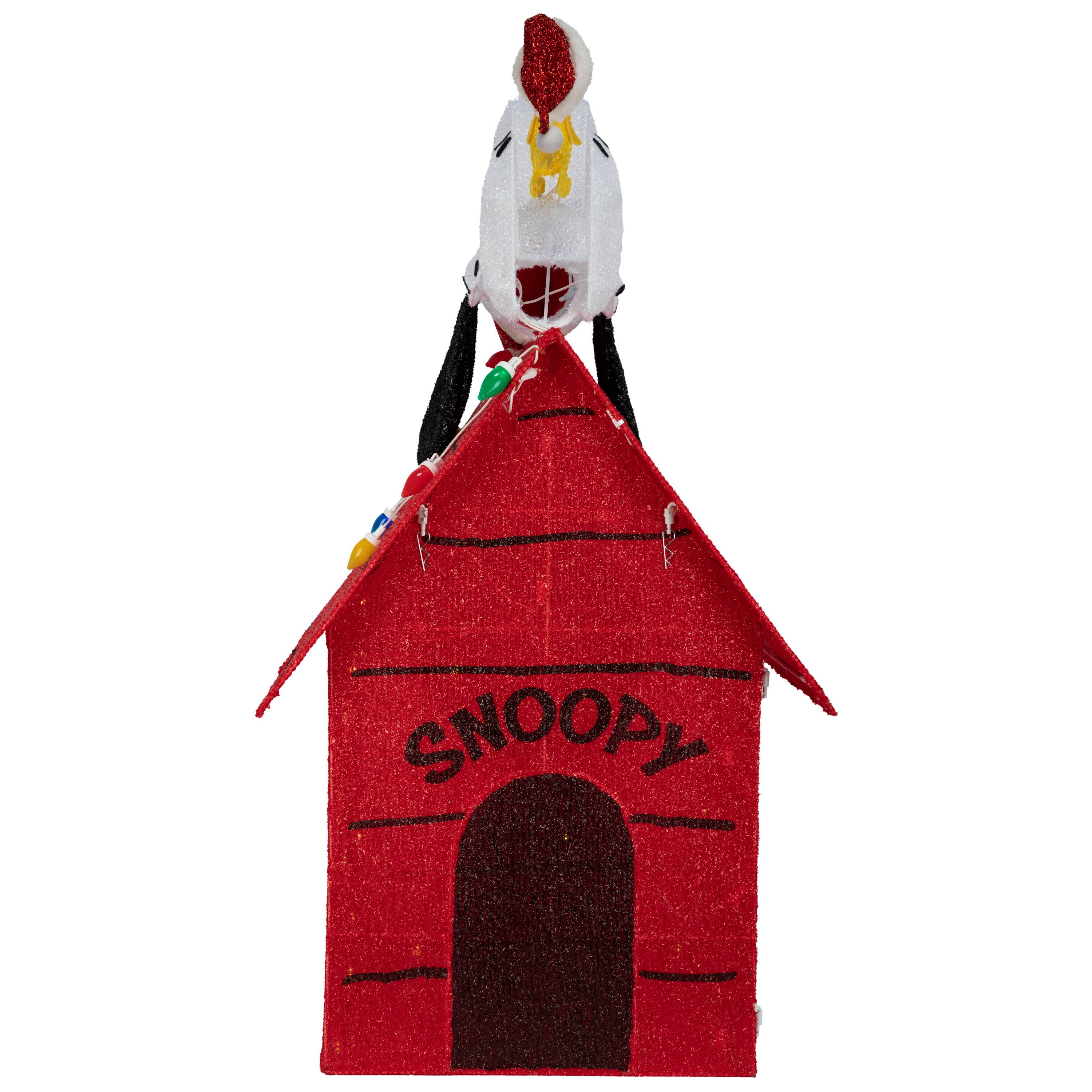 40.25" Peanuts® Snoopy on Doghouse 3D Tinsel Lighted Yard Décor