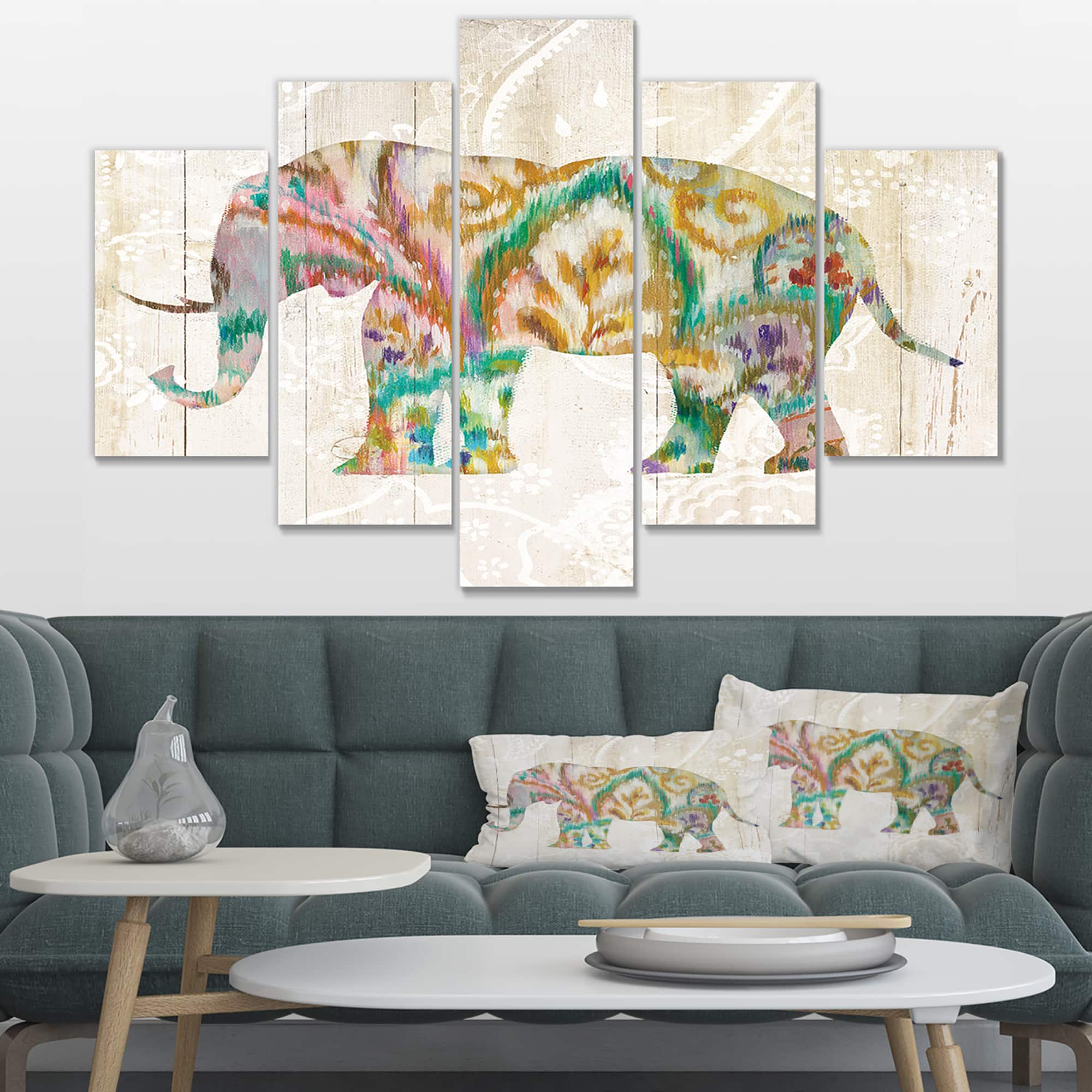 Designart - Boho Paisley Elephant II vII
