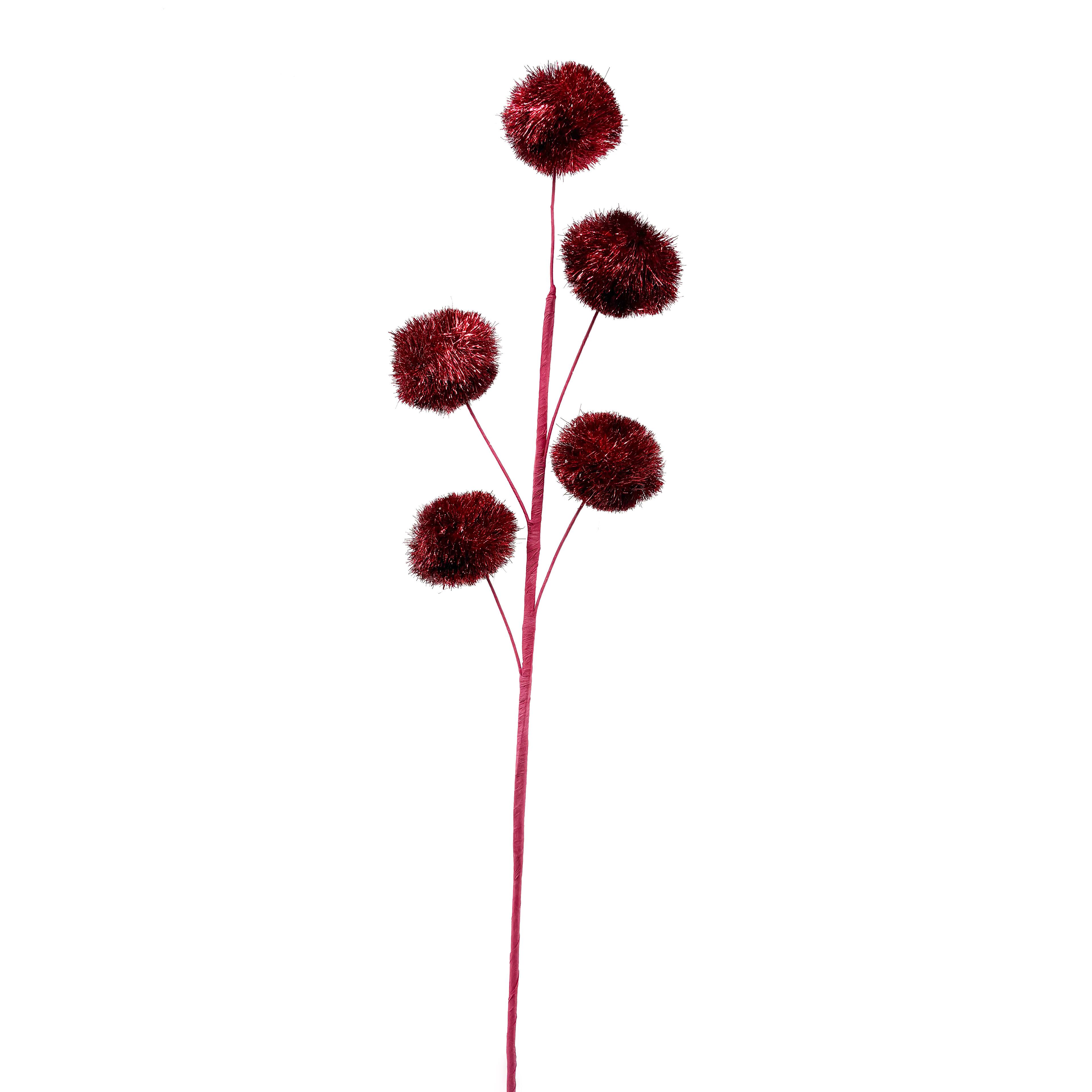27.5" Red Tinsel Poms Stem by Ashland®