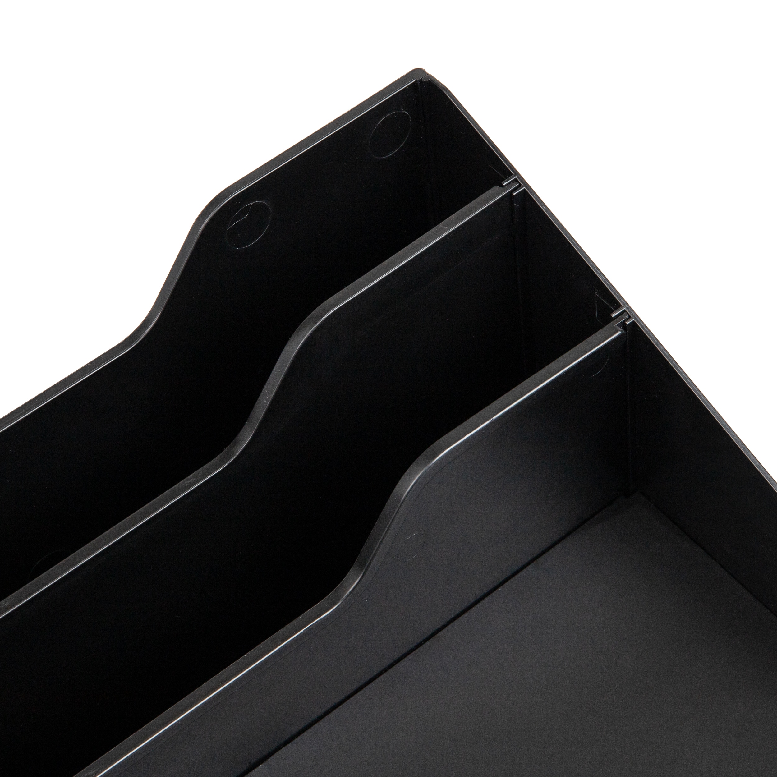 Mind Reader Desktop Organizer, Vertical File Holder, Paper Trays, Office, Plastic, Black