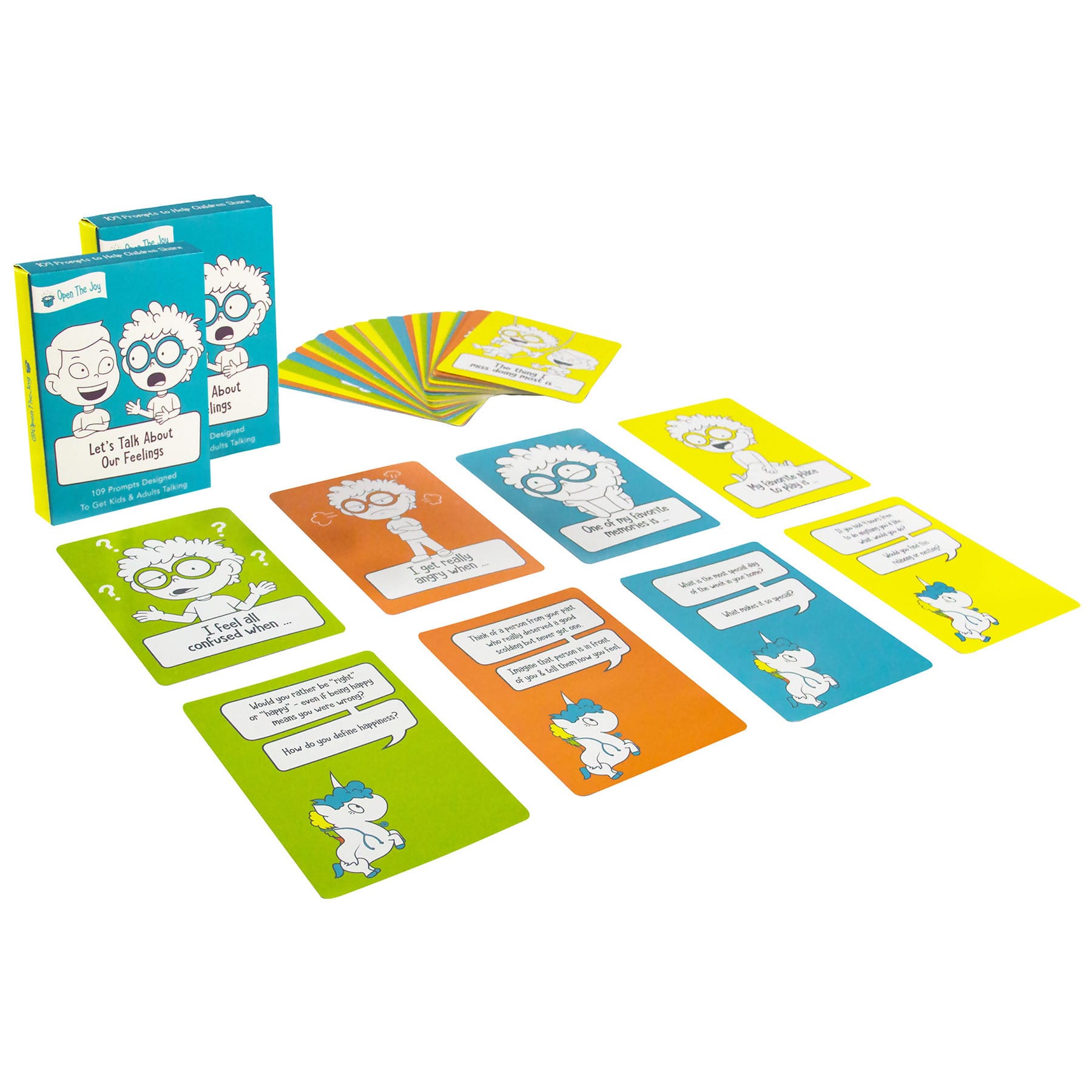 Open the Joy Let's Talk! Conversation Starters for Kids to Discuss Feelings, 2ct.