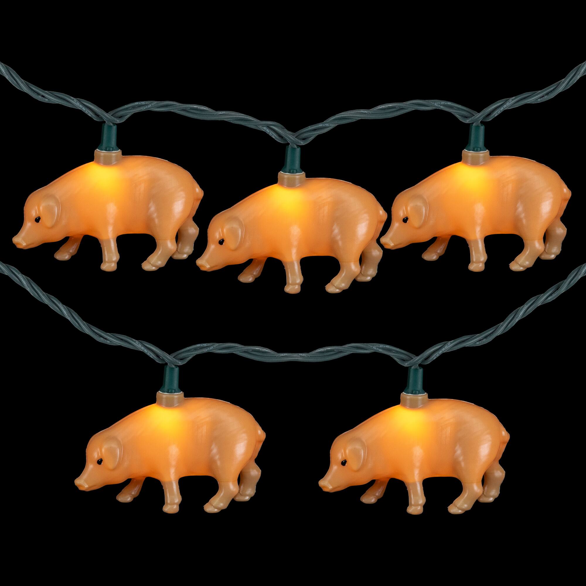 10ct. Pig Patio String Lights