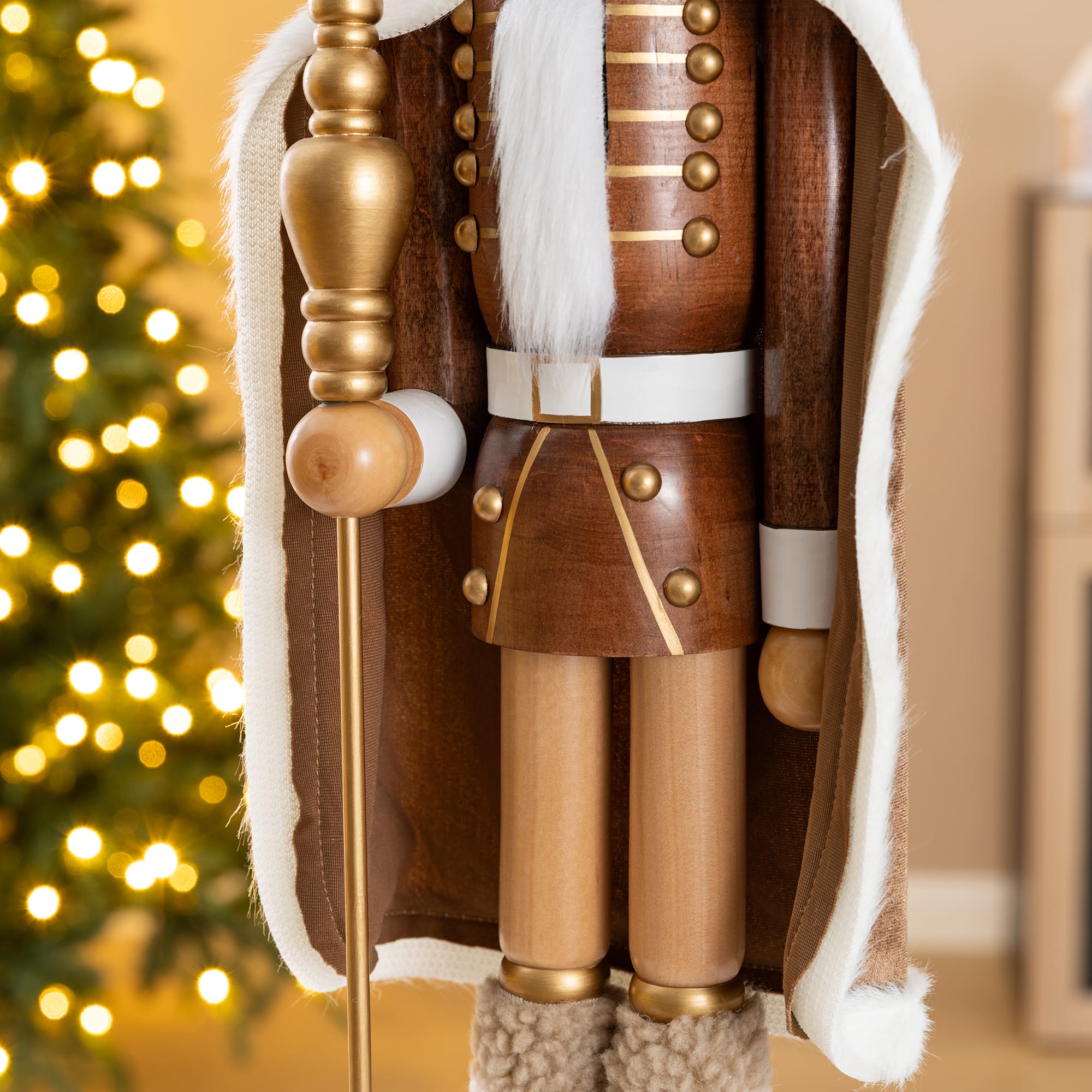 Glitzhome® 24" Wooden Christmas Brown King Nutcracker