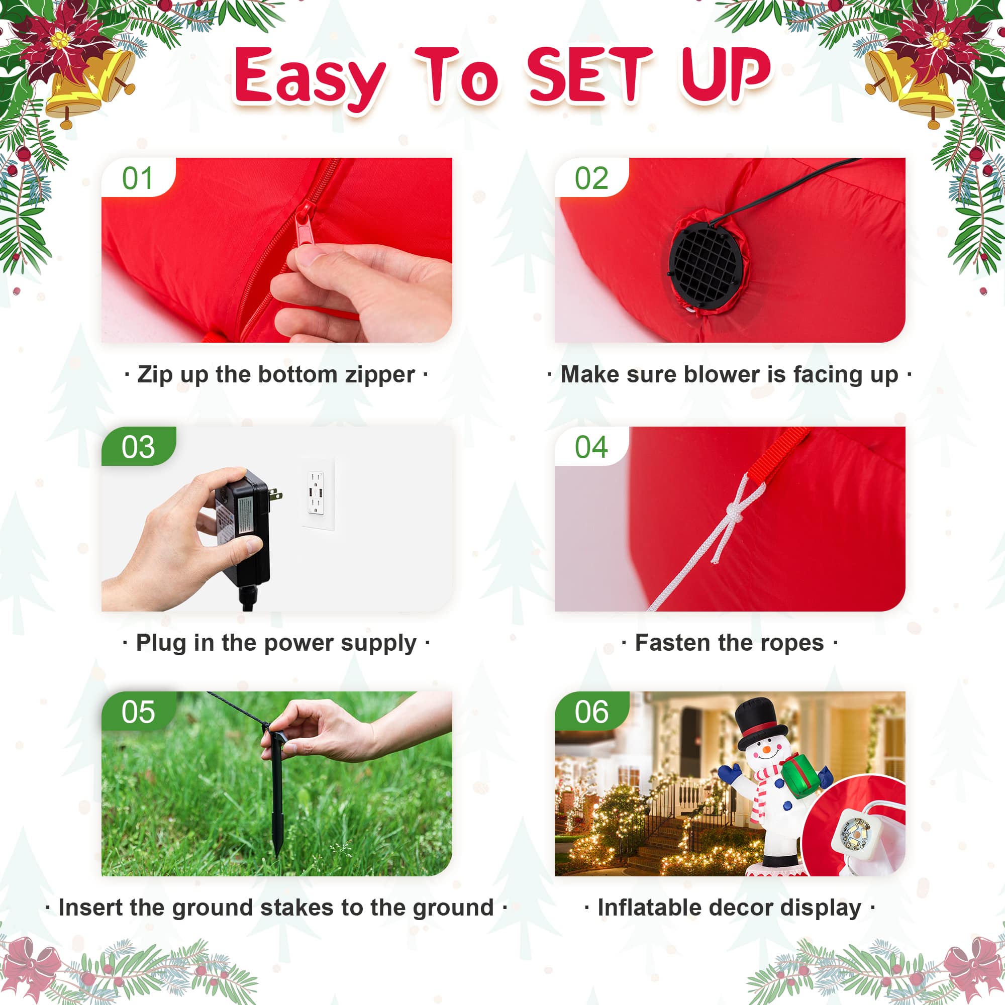 Glitzhome® 6ft. Lighted Inflatable Rotating Snowman Décor