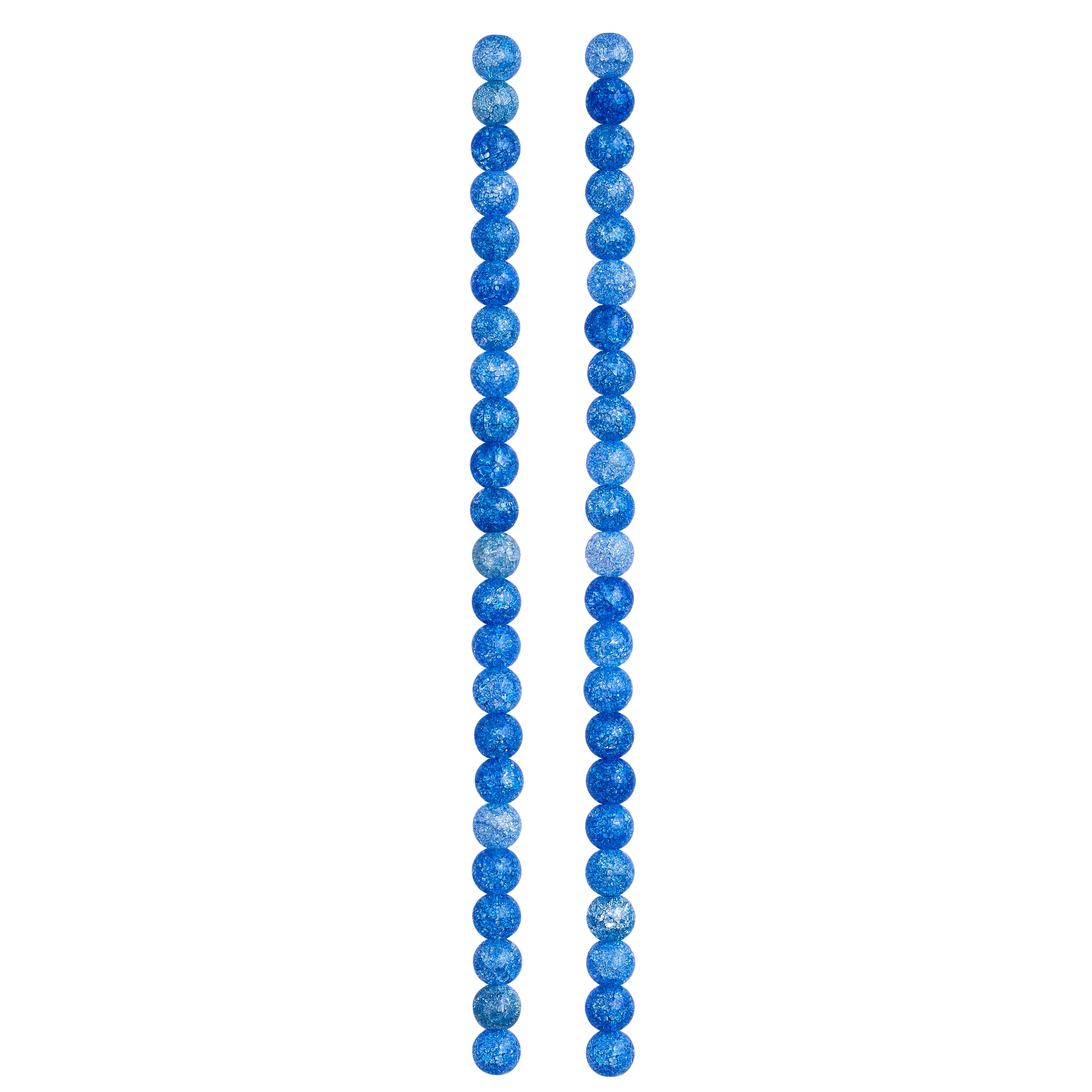 Blue Crackle Quartz Round Beads, 6mm by Bead Landing™