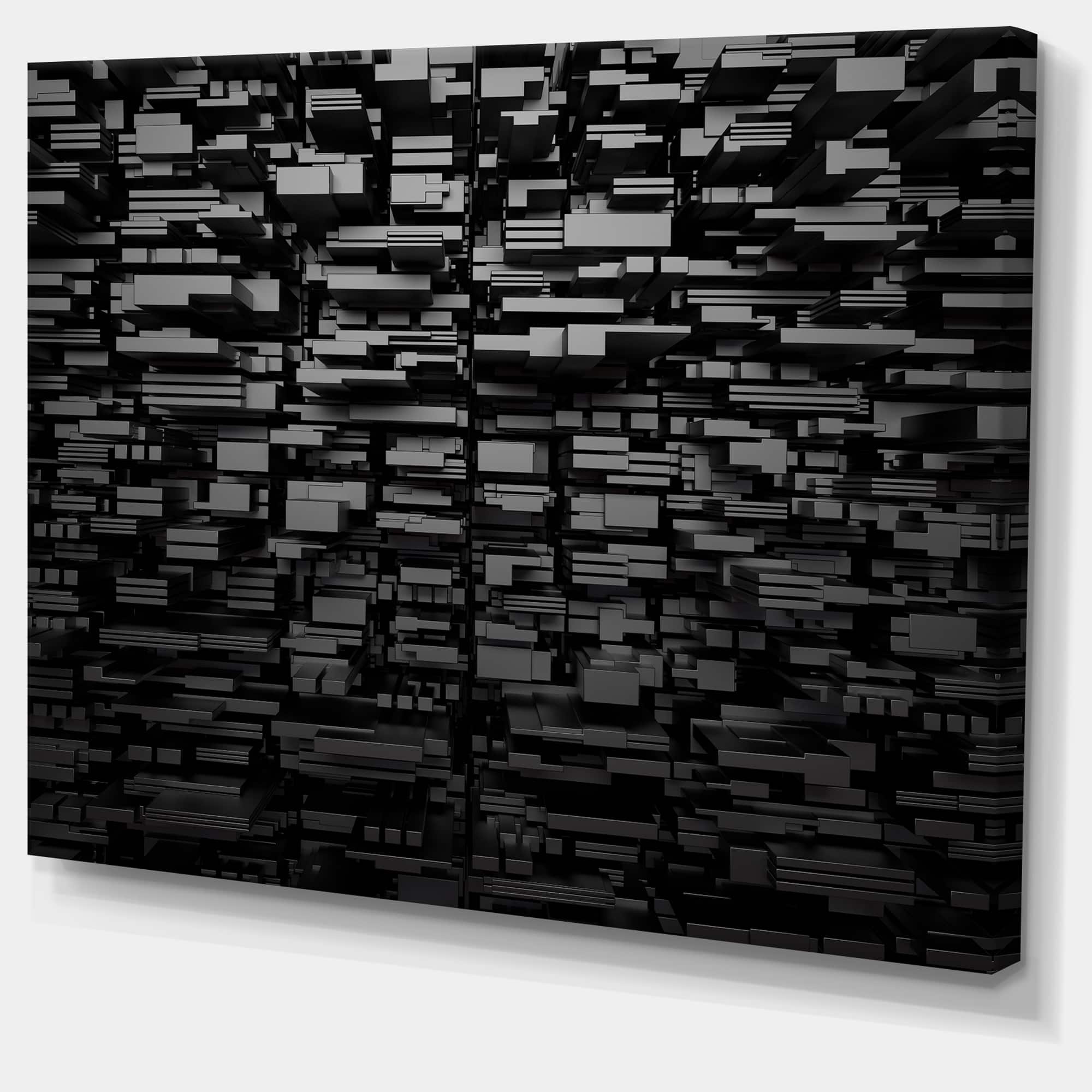 Designart - Black 3D Geometric Background