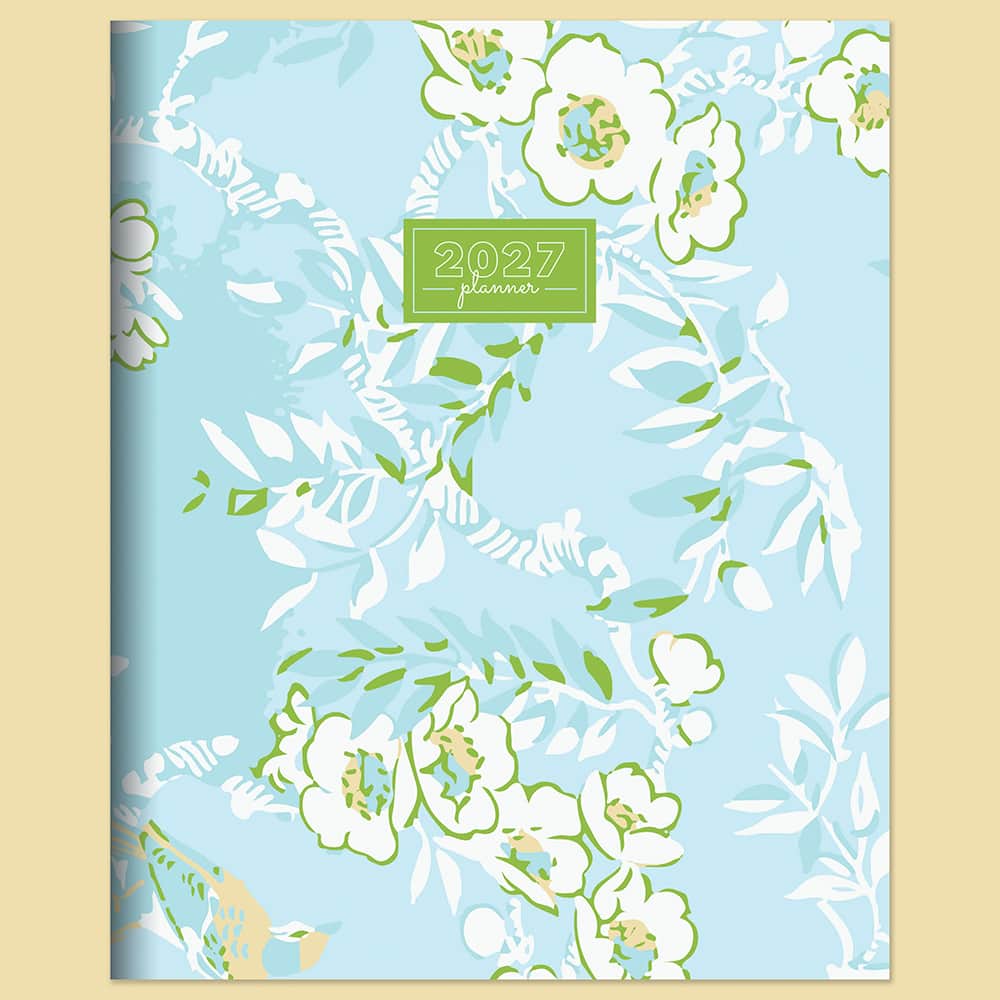 2027 Baby Blue Blooms Medium Monthly Planner