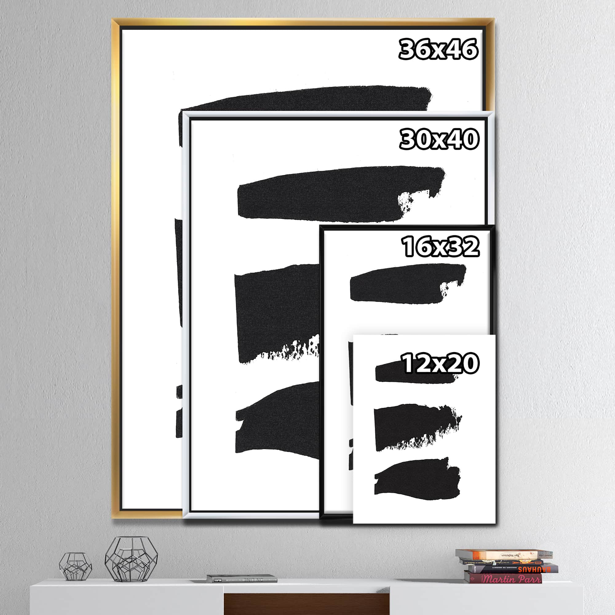 Designart - Black and White Geometric Company II