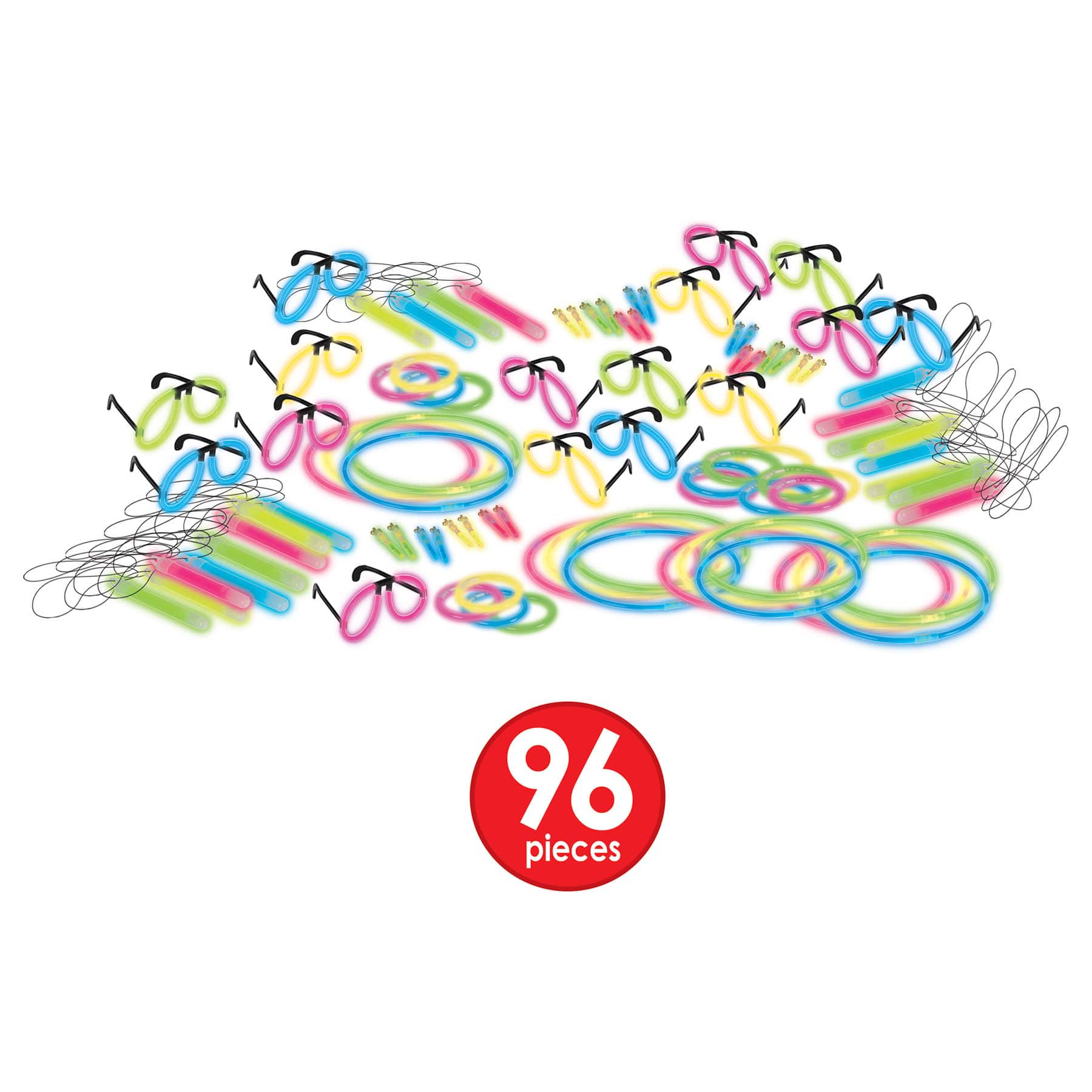 Beistle Neon Glow New Year Super Bonanza Deluxe Party Favor Kit for 100