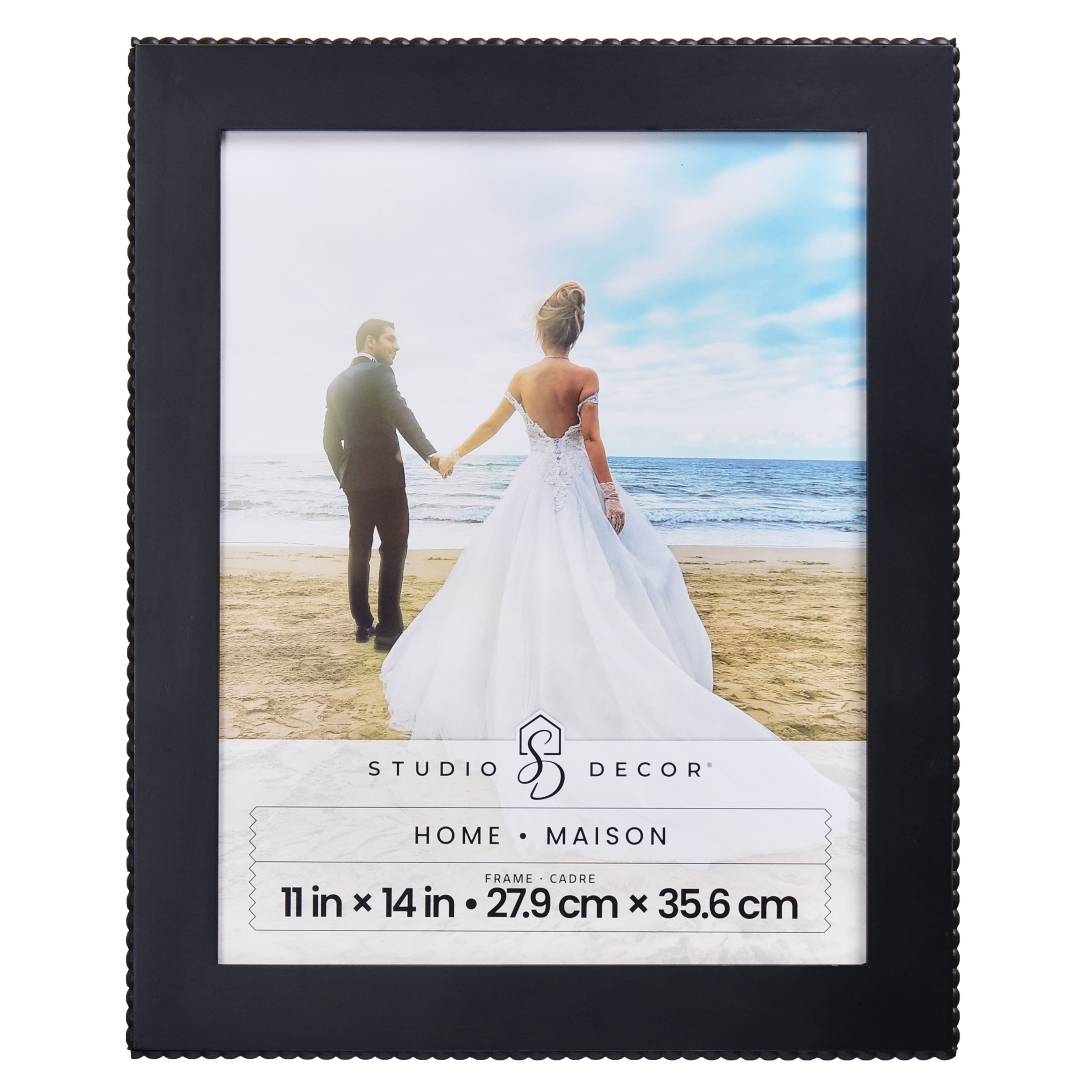 Home Black with Beaded Edge Wood Wall Frame by Studio Décor