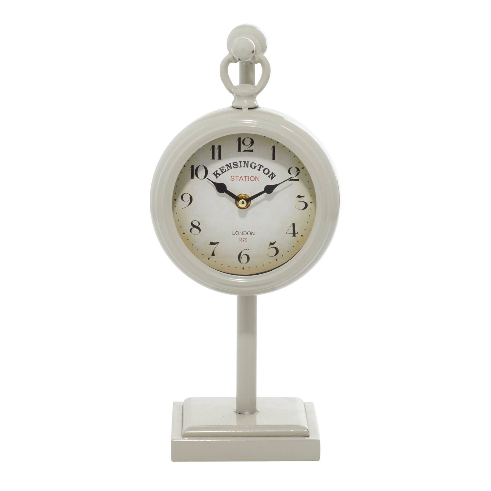 15" White Metal Hanging Clock
