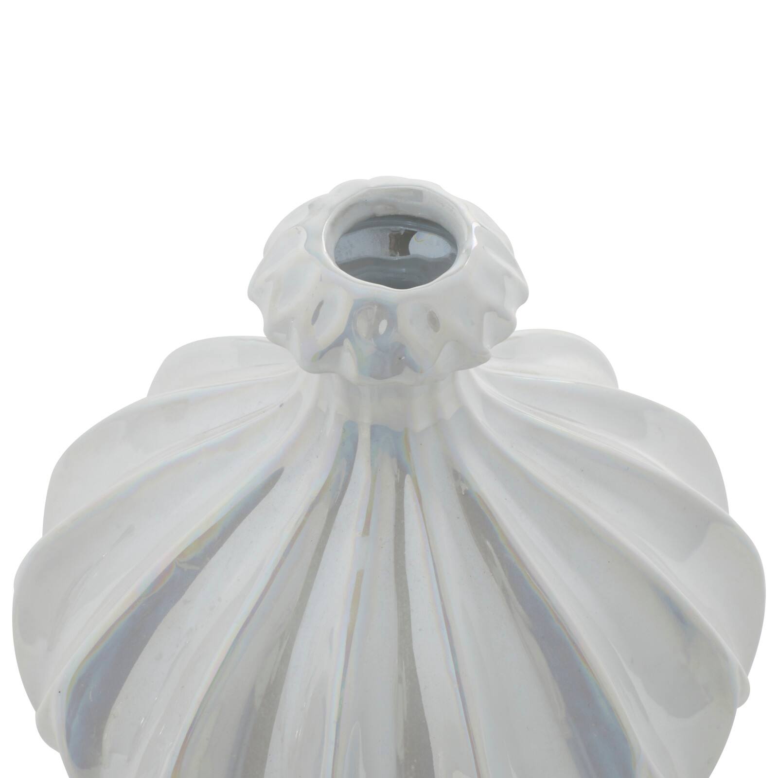 White Stoneware Modern Vase Set