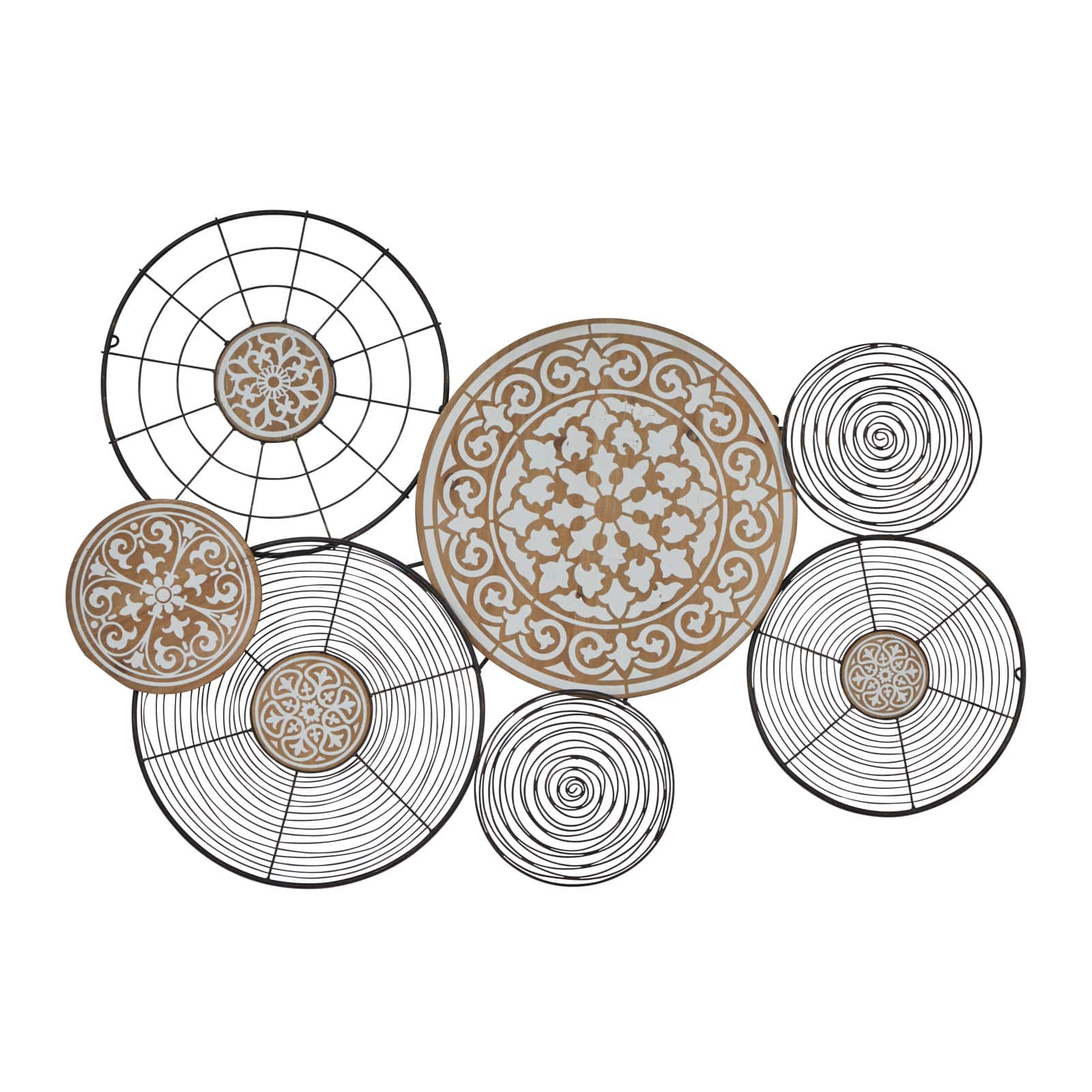 Black Iron & Wood Eclectic Wall Décor