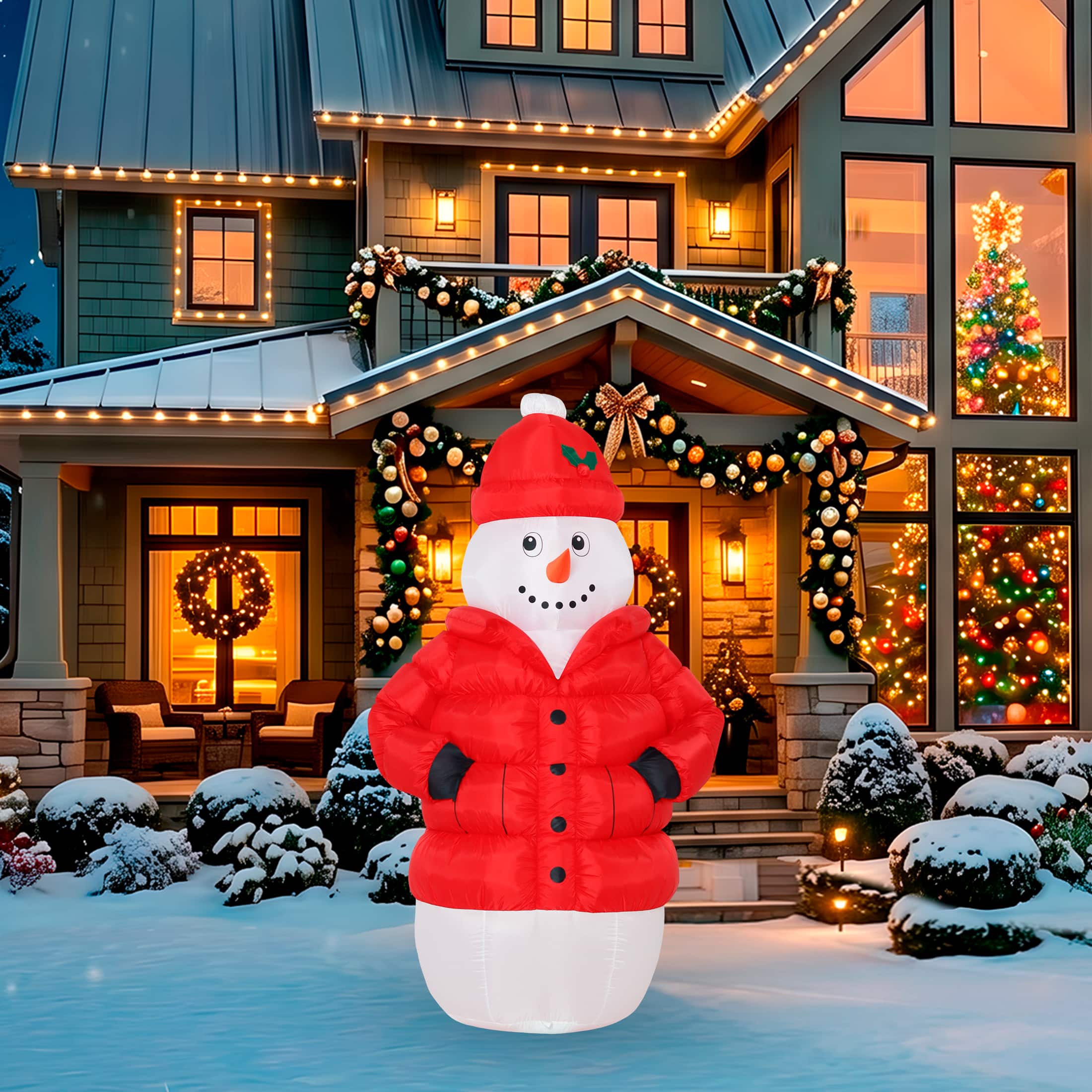 A Holiday Company 6ft. Inflatable Snowman in Puffy Jacket