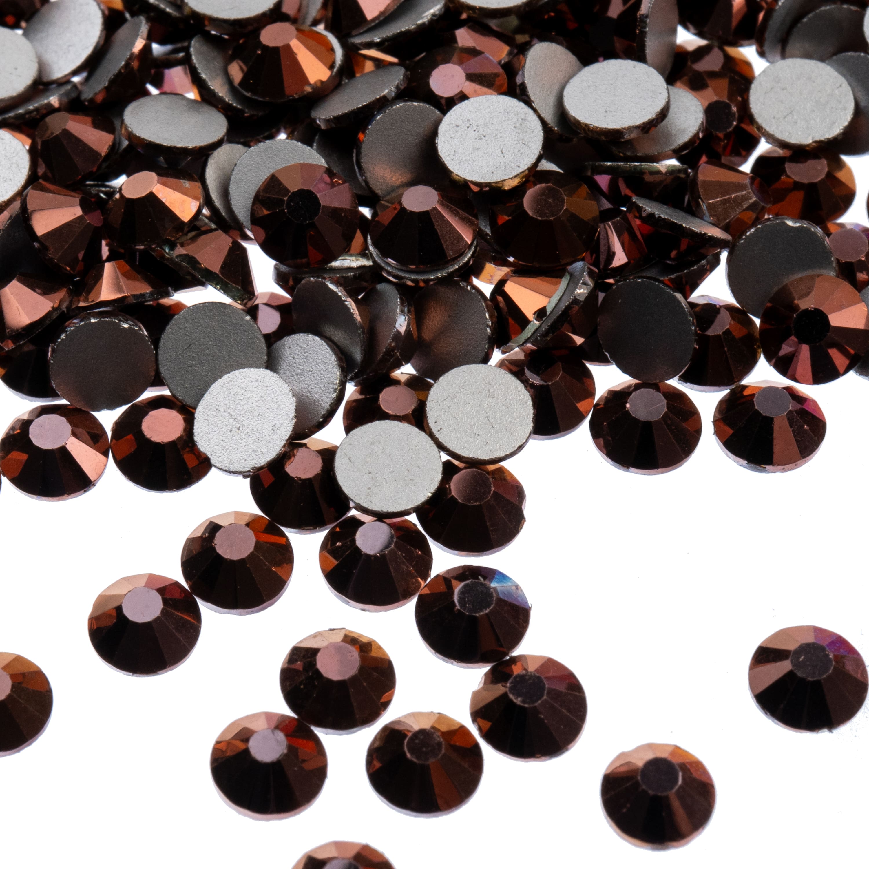 John Bead Crystal Lane SS20 Metallic Glass Round Flatback Rhinestones, 144ct.