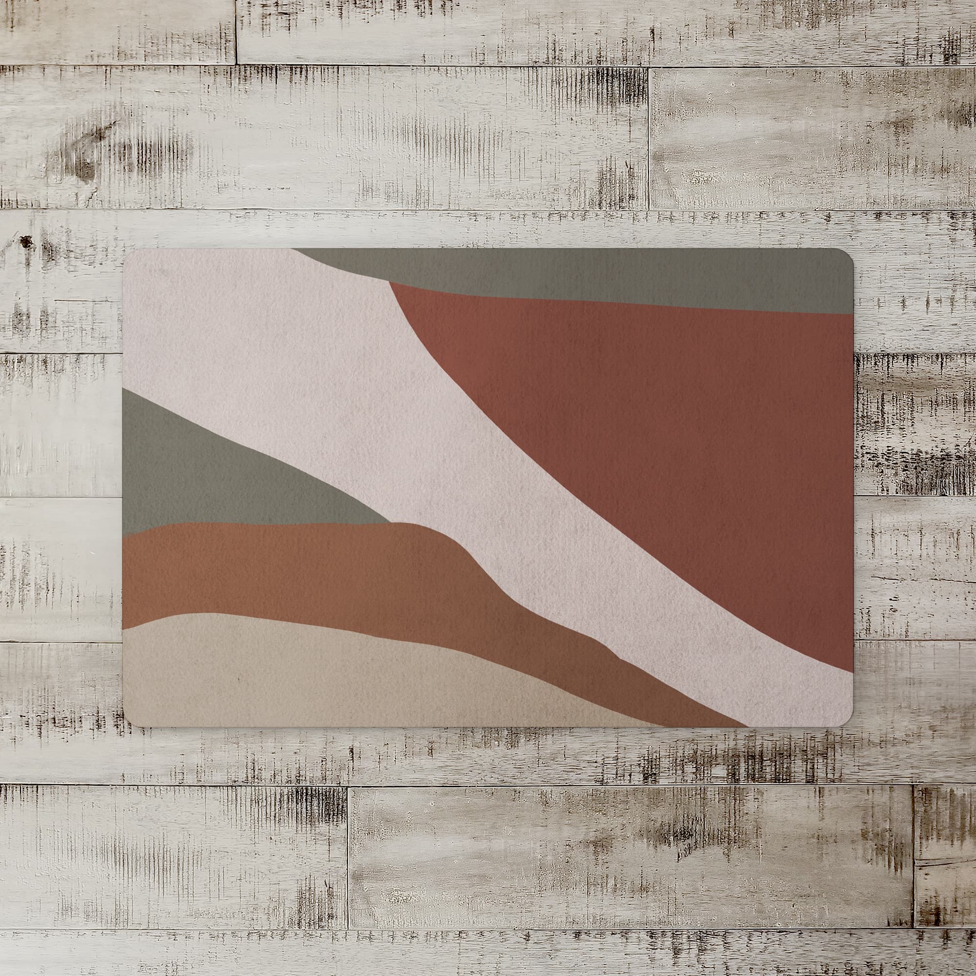 Earthy Watercolor Strokes 27" x 18" Floor Mat