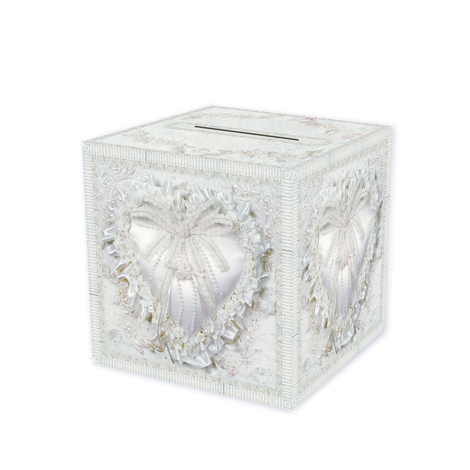 Beistle White 12" x 12" Heart Card Box