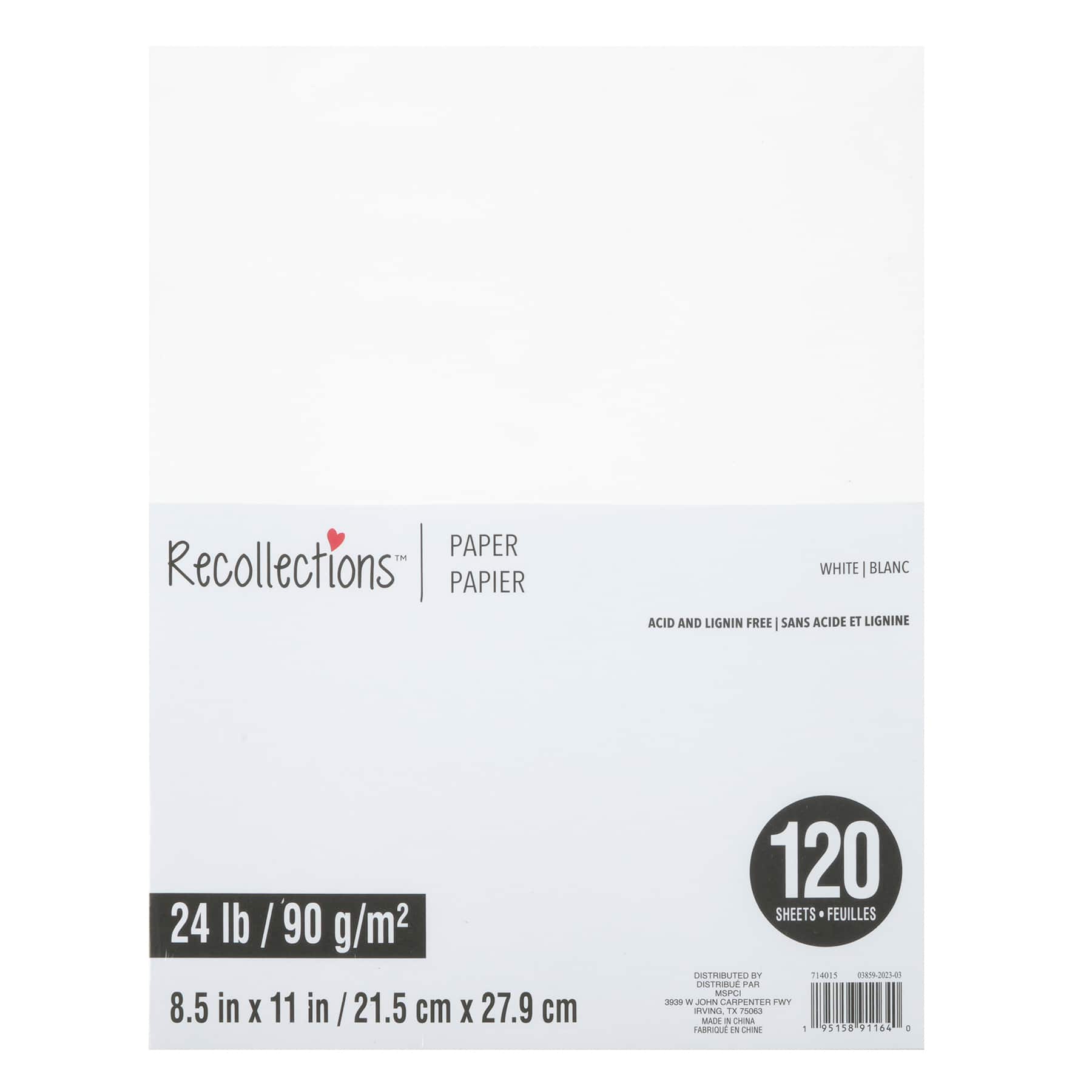 8 Packs: 120 ct. (960 total) 8.5" x 11" 24lb. Solid Core Paper by Recollections™