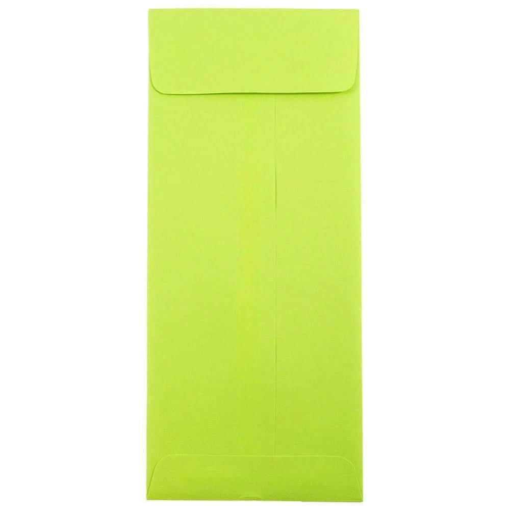 JAM Paper 4.75" x 11" Ultra Lime Green Policy Business Envelopes