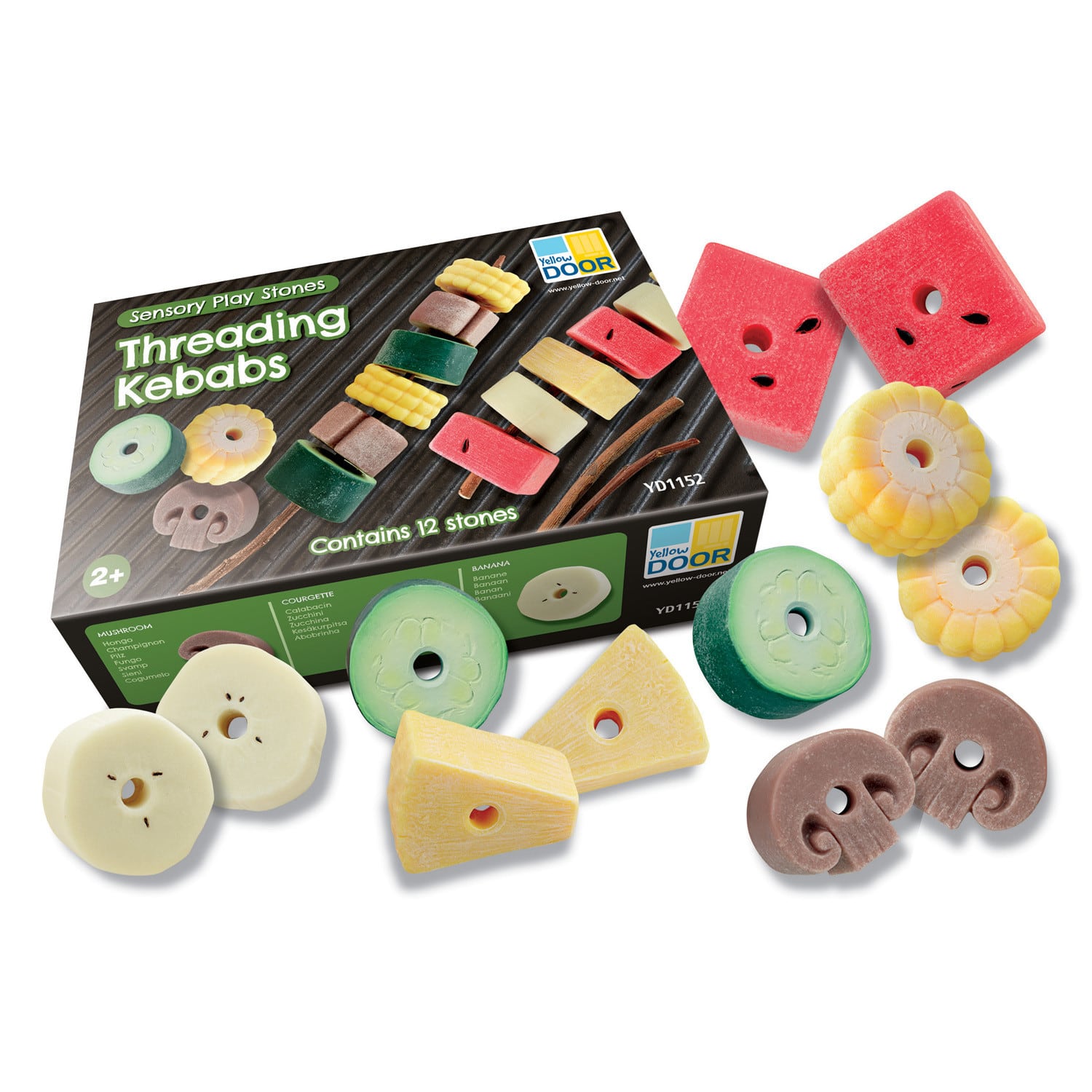 Yellow Door Threading Kebabs Sensory Play Stones Set