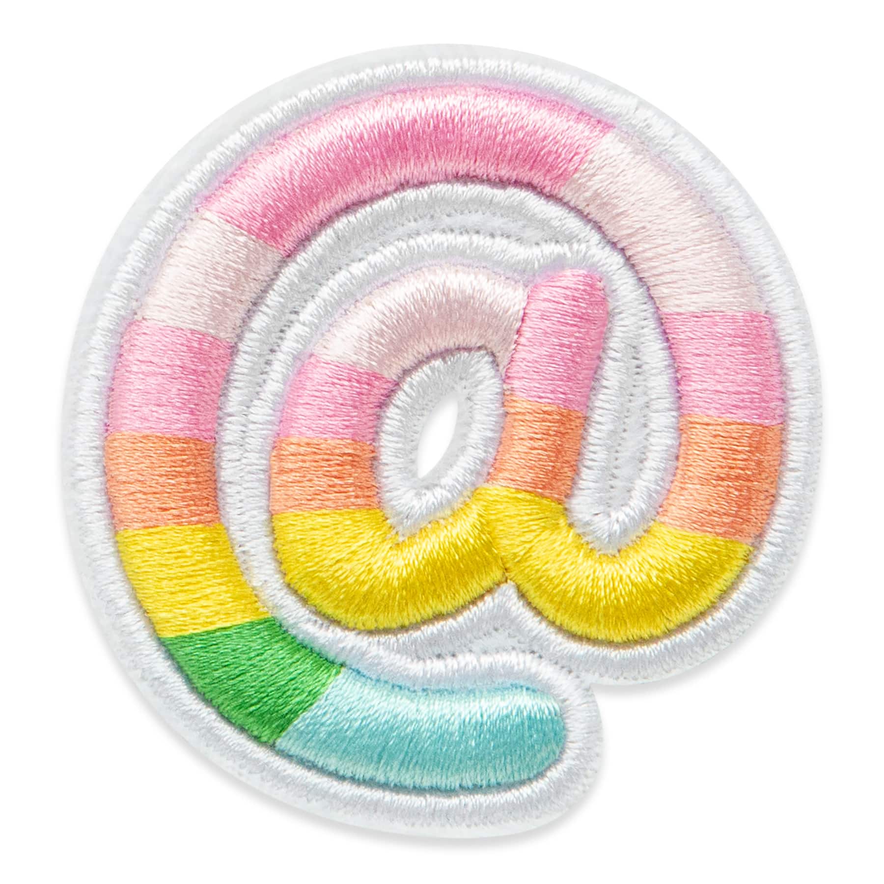 2" Pastel Rainbow Stripes Number Iron-On & Adhesive Patch by Make Market