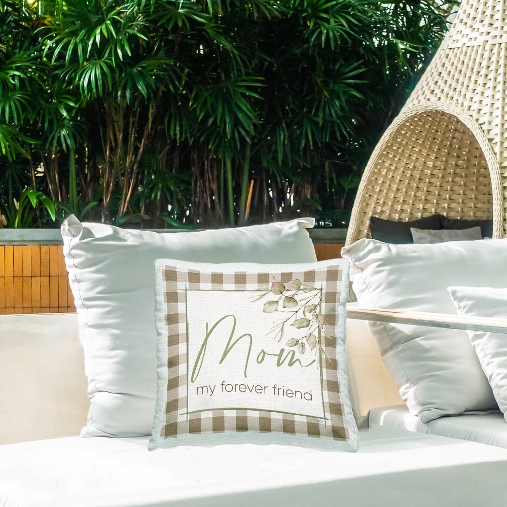 Stupell Industries Mom Forever Friend Phrase Outdoor Printed Pillow