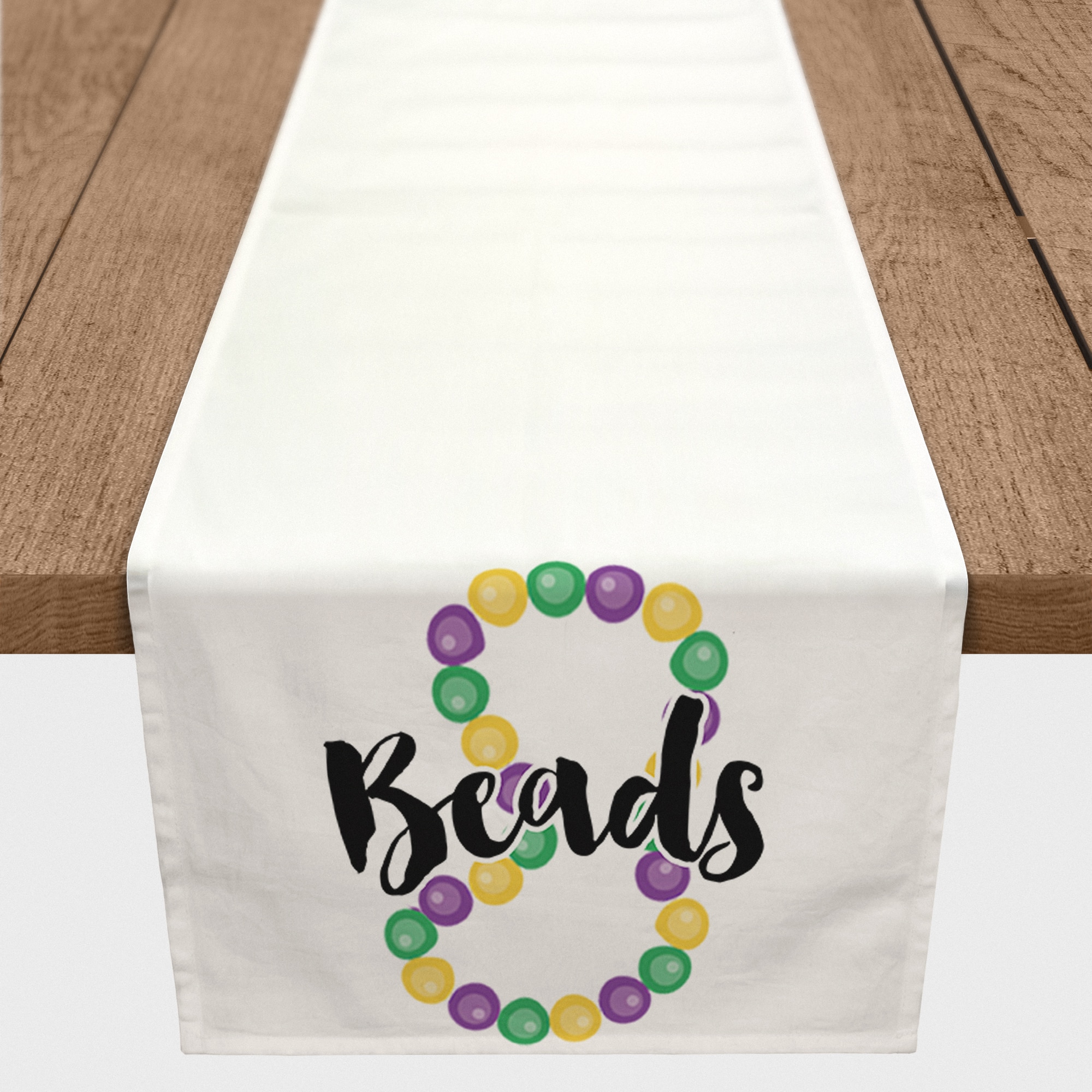 72" Simple Beads & Bling Mardi Gras Table Runner