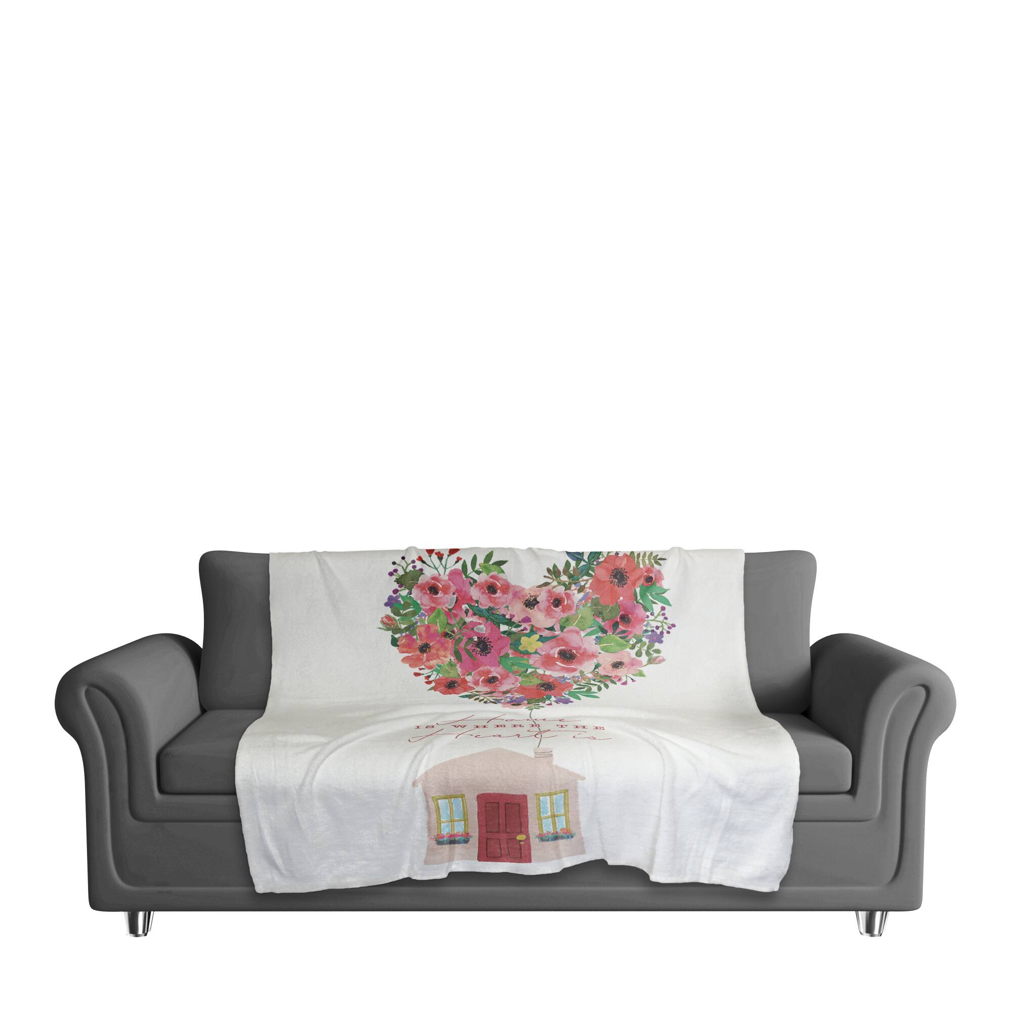 Home Is Where The Heart Is Sherpa Fleece Throw Blanket