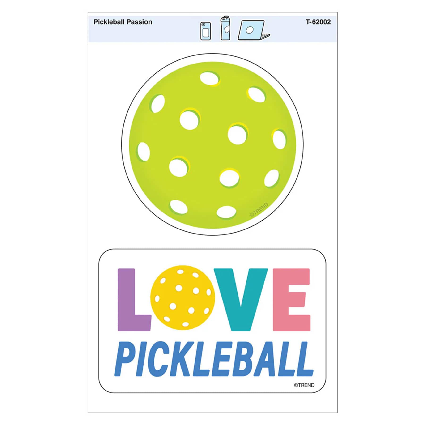 TREND Enterprises® Pickleball Passion Vinyl Stickers, 6 Packs of 2