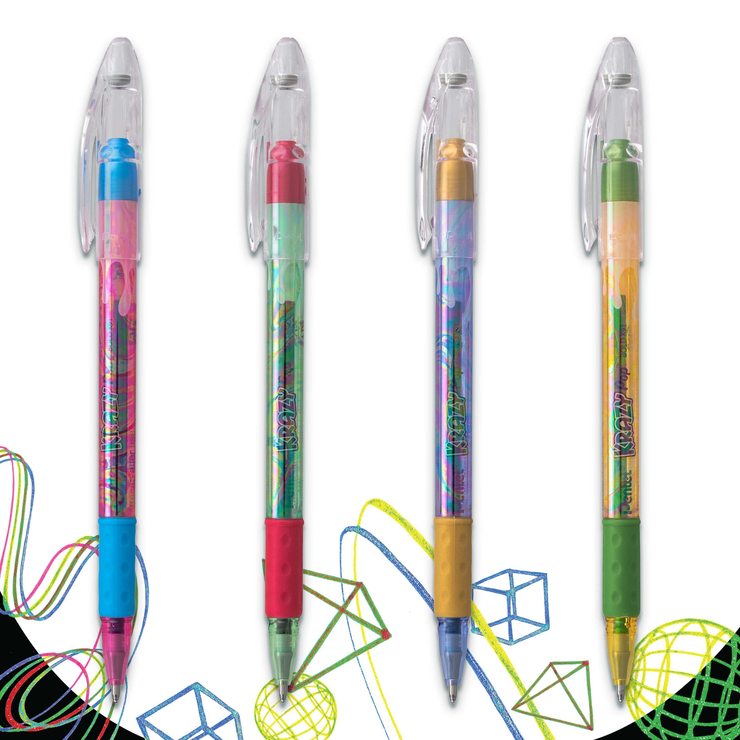 Pentel Arts Krazy Pop™ 1.0mm Assorted Ink Iridescent Gel Pen Set