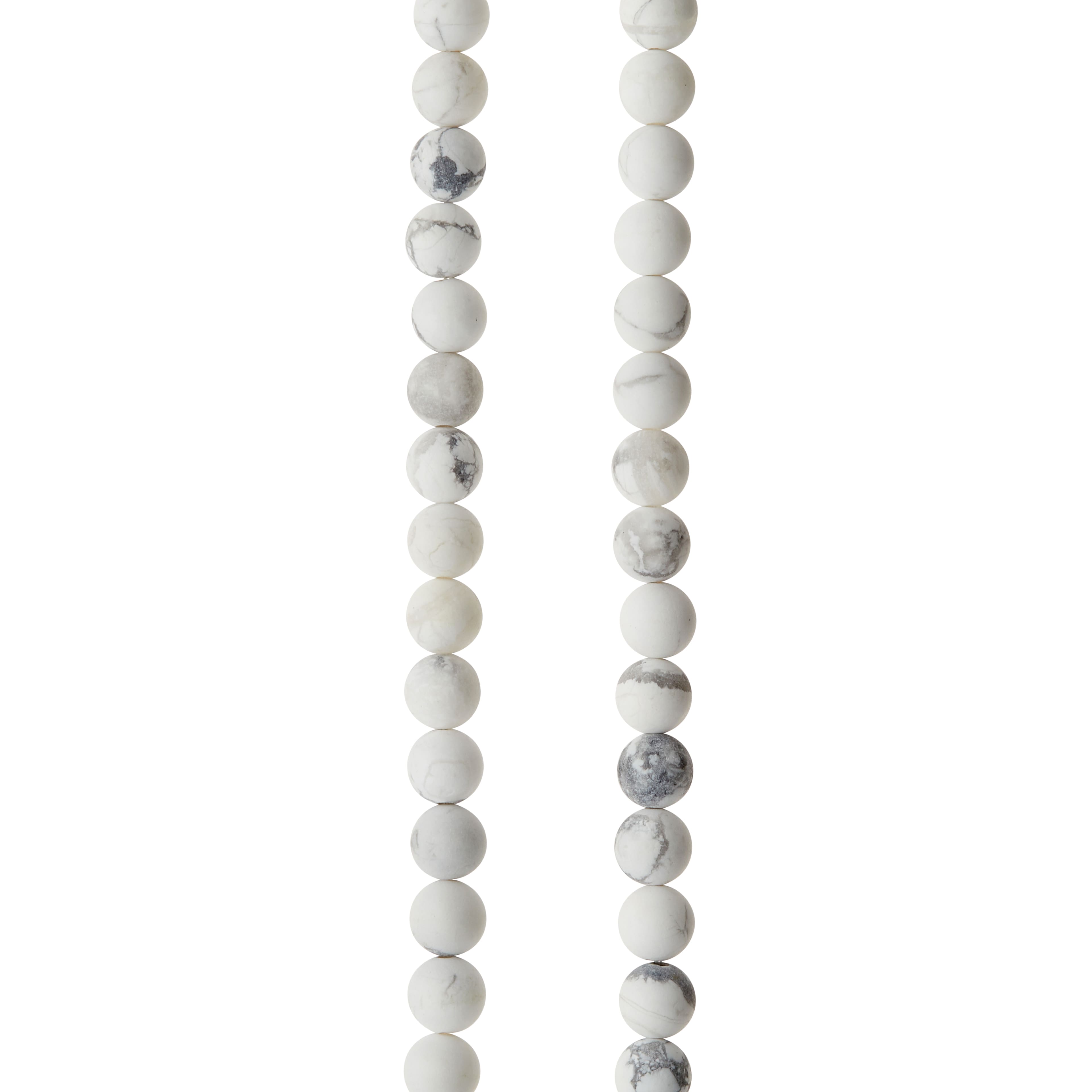 12 Pack: Matte White & Gray Howlite Round Beads, 6mm by Bead Landing™