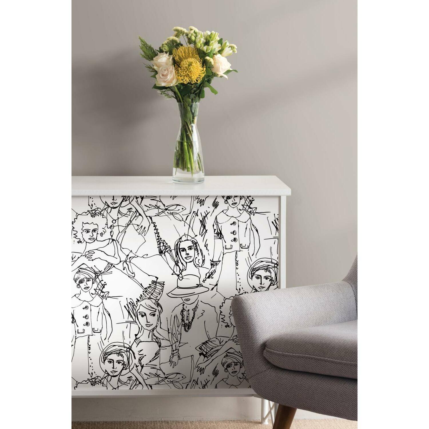 RoomMates Vogue Sketches Peel & Stick Wallpaper