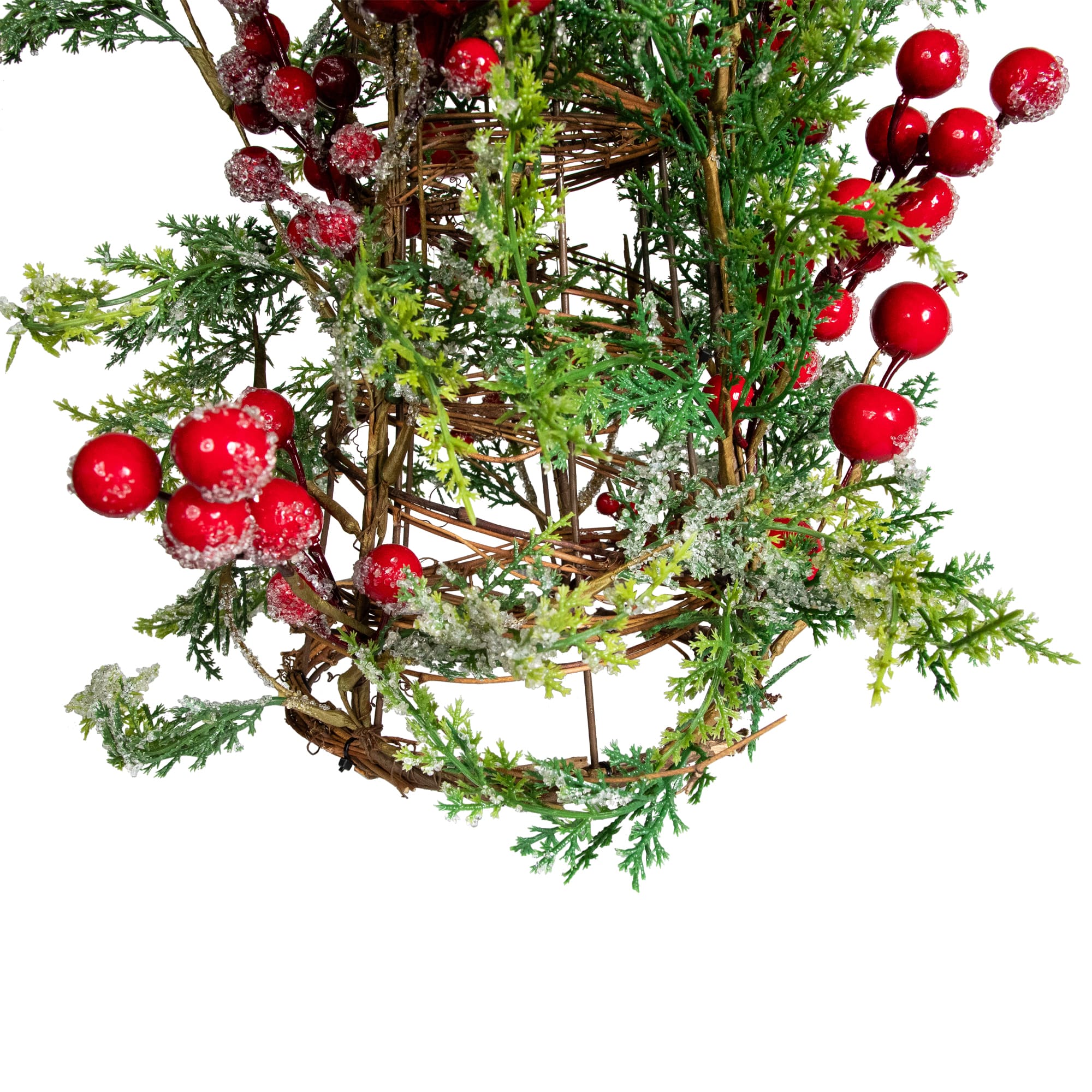 27" Icy Pine & Red Berry Cone Artificial Christmas Tree