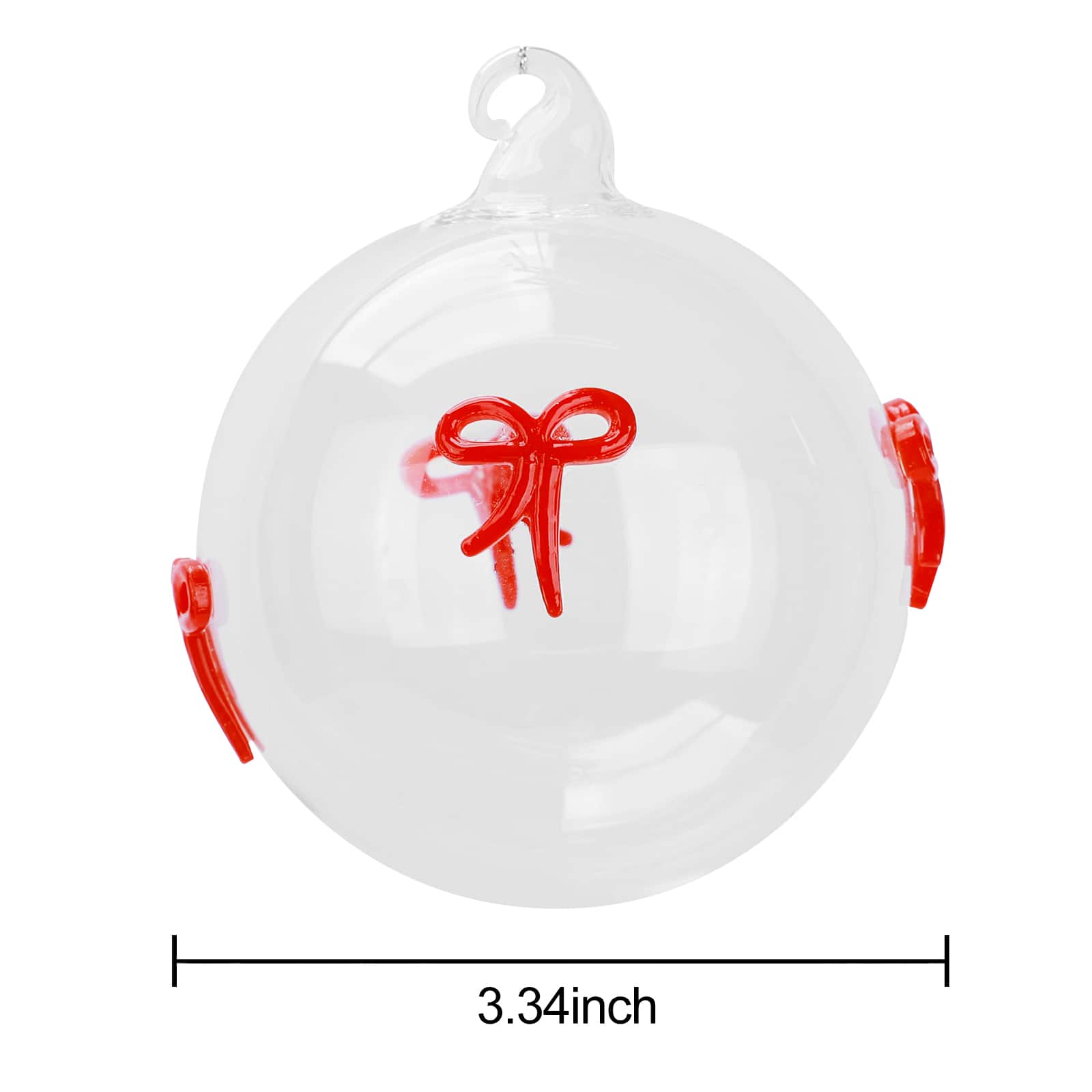3" Translucent Red Bow Glass Ball Ornament by Ashland®
