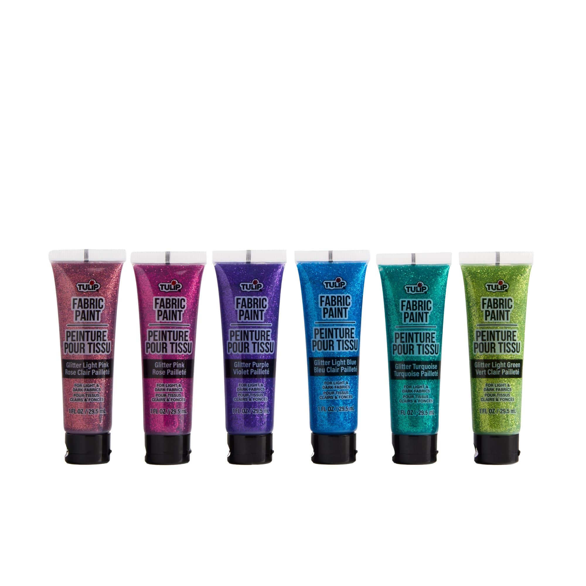 Tulip® Glitter 6 Color Brush-On Fabric Paint Set