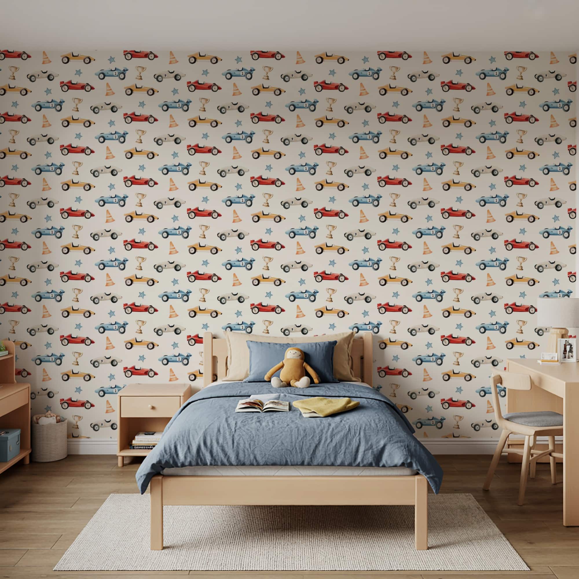 Designs Direct Vintage Race Cars Peel & Stick Wallpaper