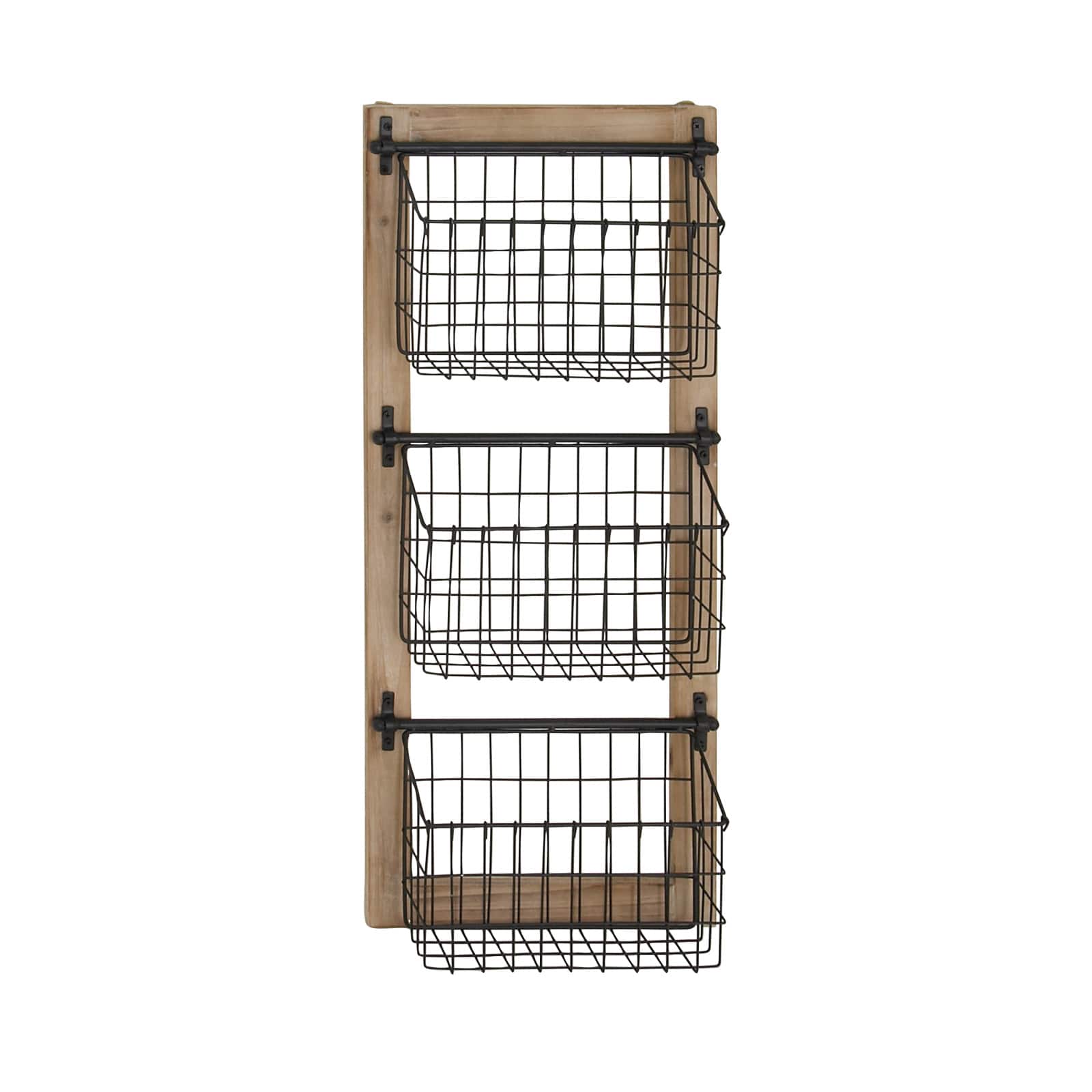 34" Black Metal Farmhouse Magazine Rack