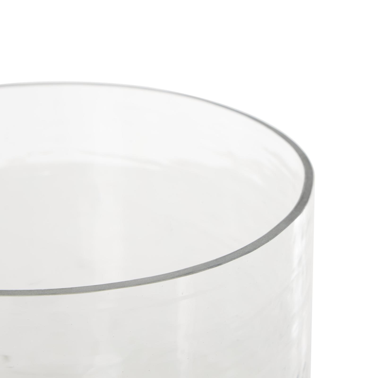 Clear Glass Pillar Candle Holder with White Marble Base