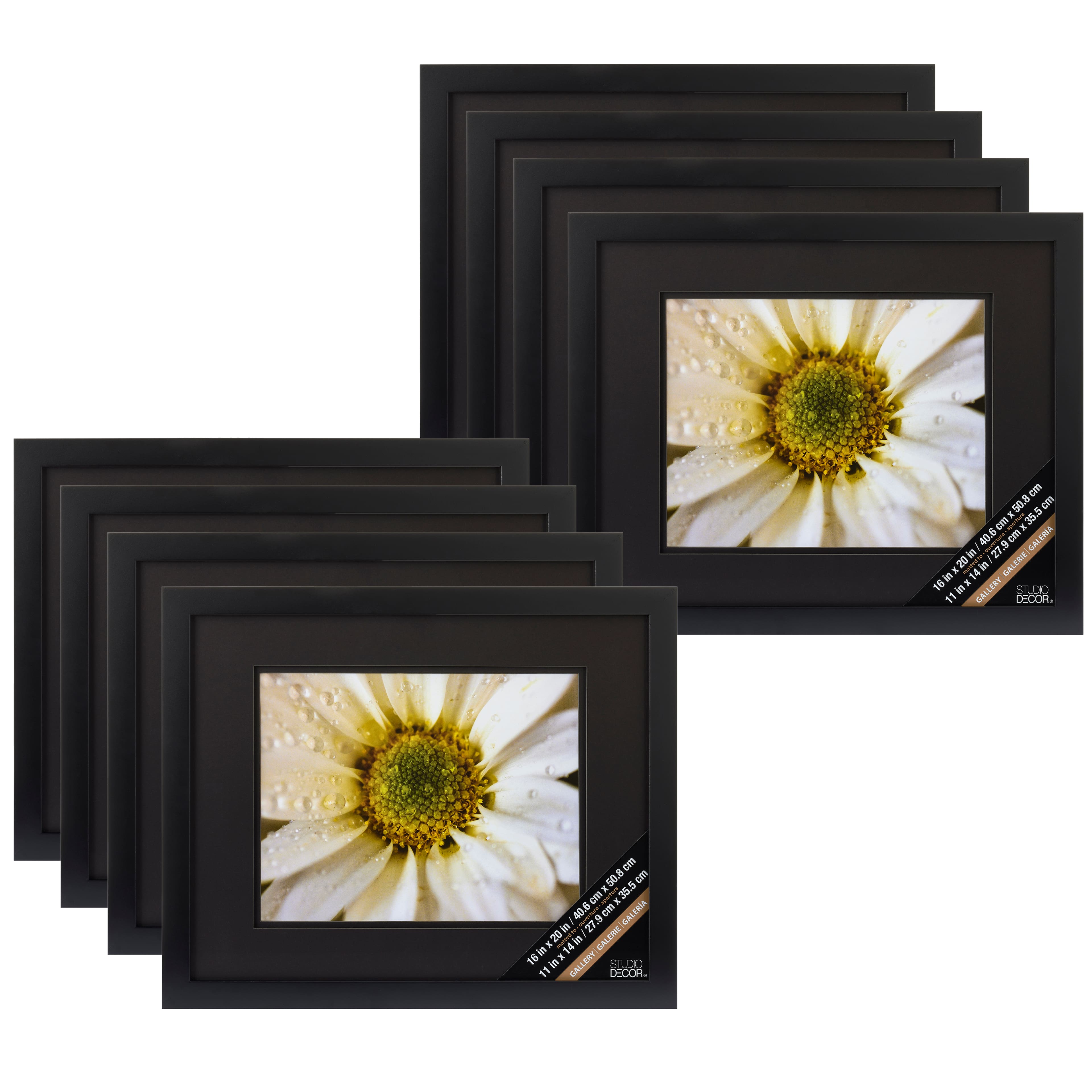 8 Pack: Black Gallery Wall Frame with Double Mat Airfloat Gallery™ by Studio Décor®