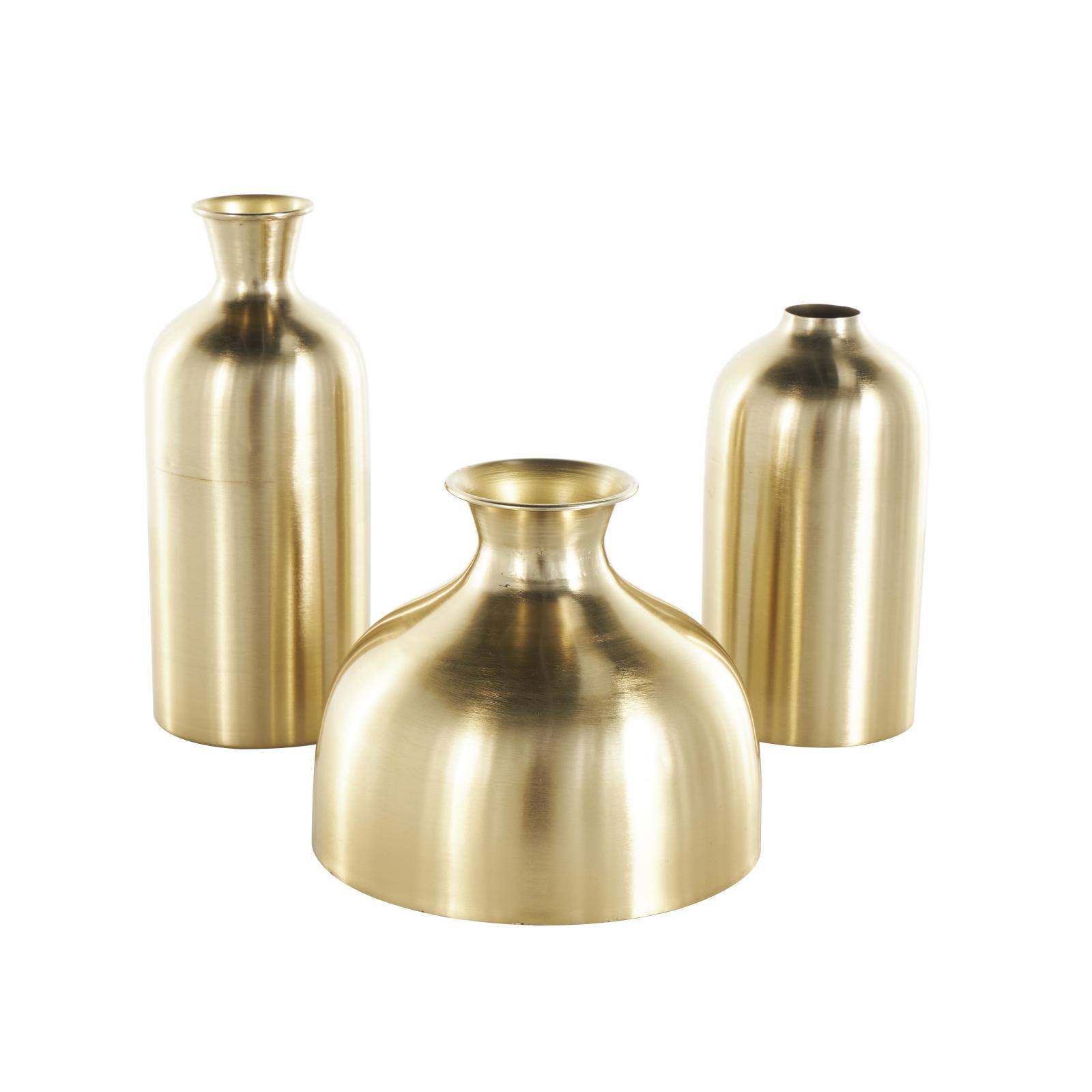 Gold Minimal Metal Vase Set