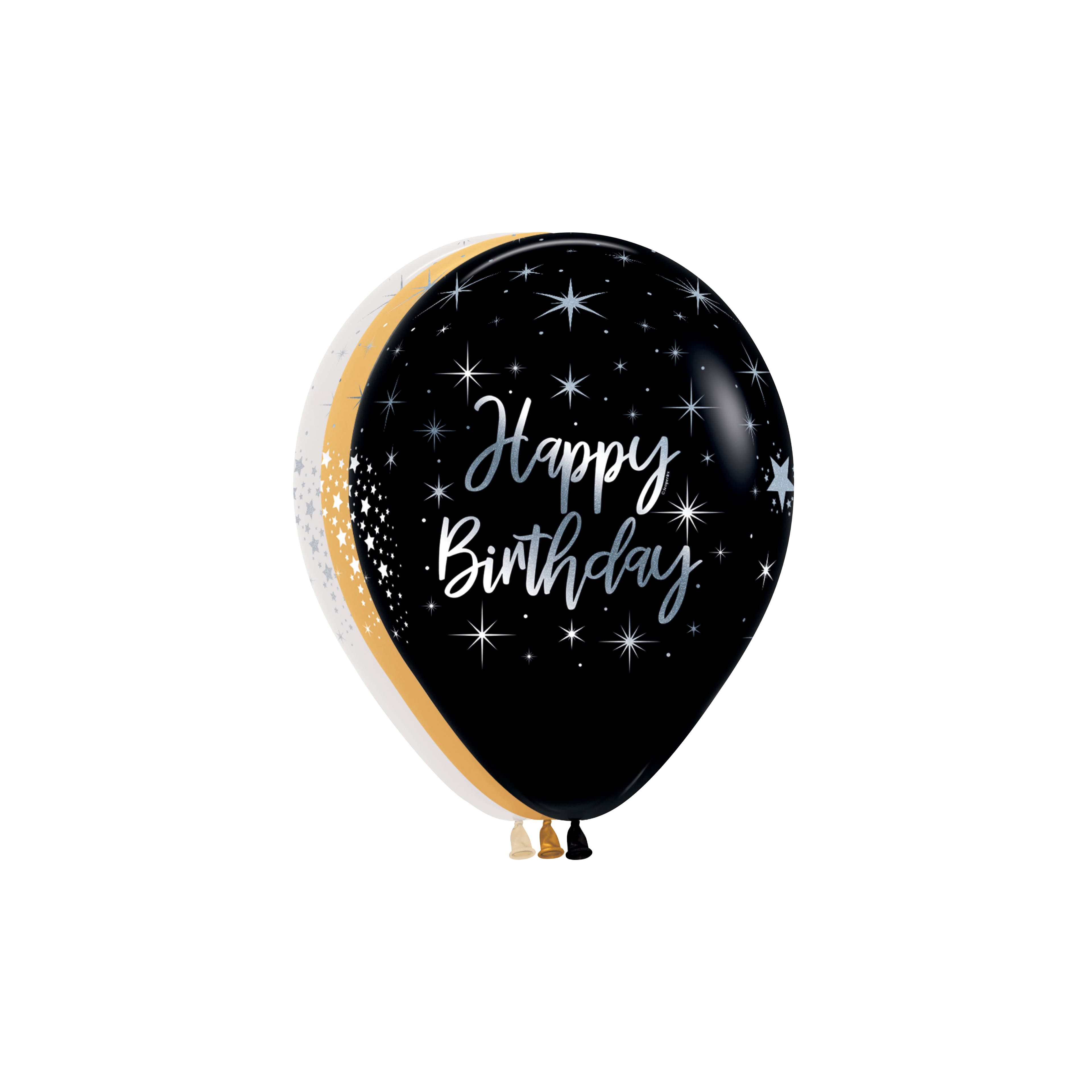 Assorted 11" Radiant Happy Birthday Latex Balloon, 1pc.