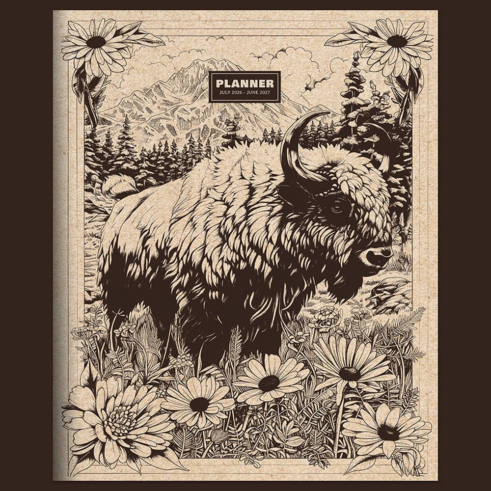 TF Publishing Large 2026-27 Wild Bison Monthly Planner