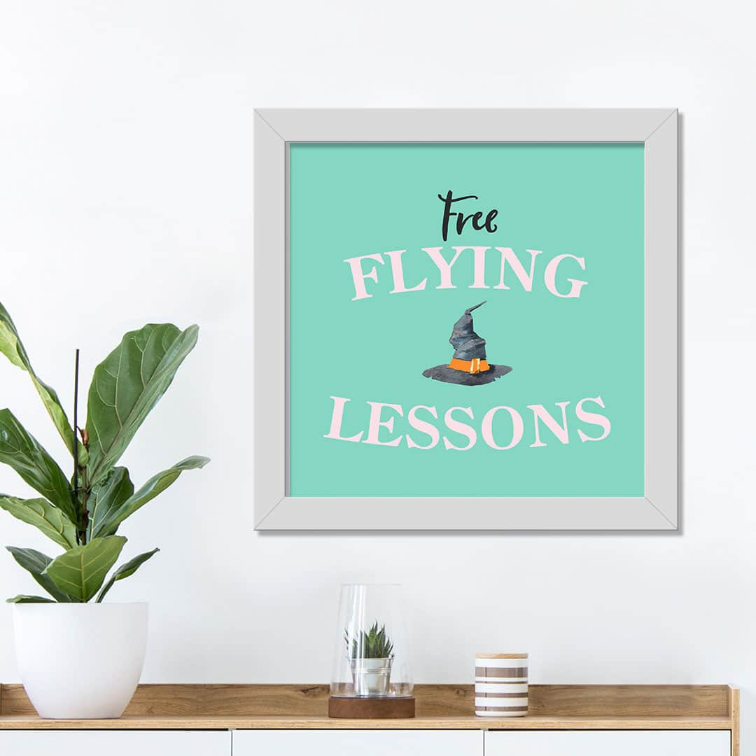 Flying Lesson White Framed Print Wall Art