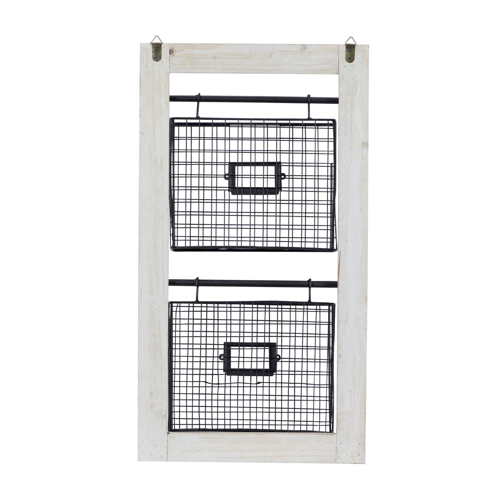 25" Black Metal Farmhouse Magazine Rack Holder
