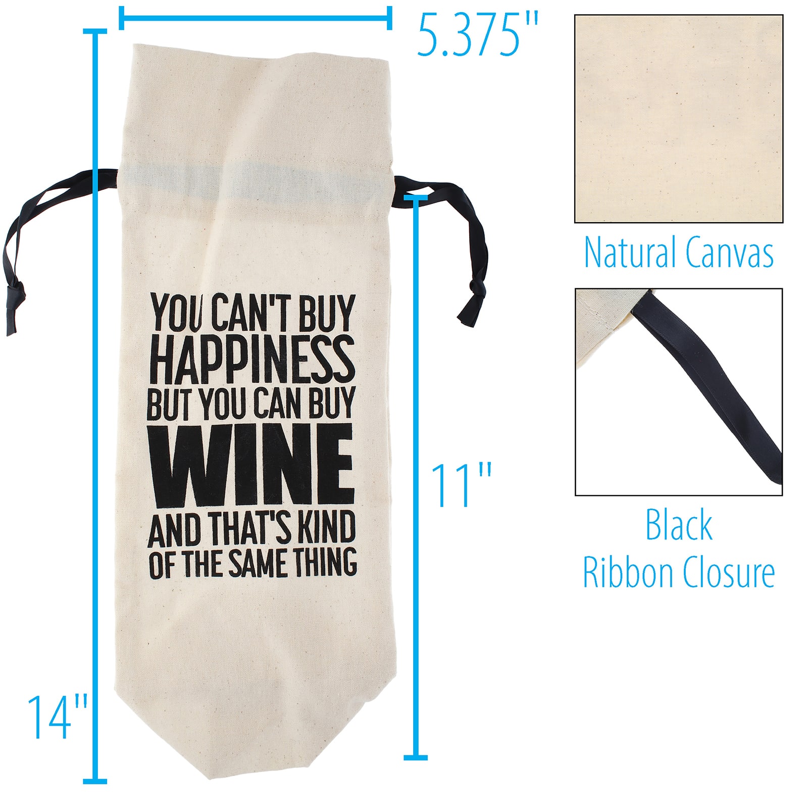 Personality Case™ Happiness Canvas Wine Bag