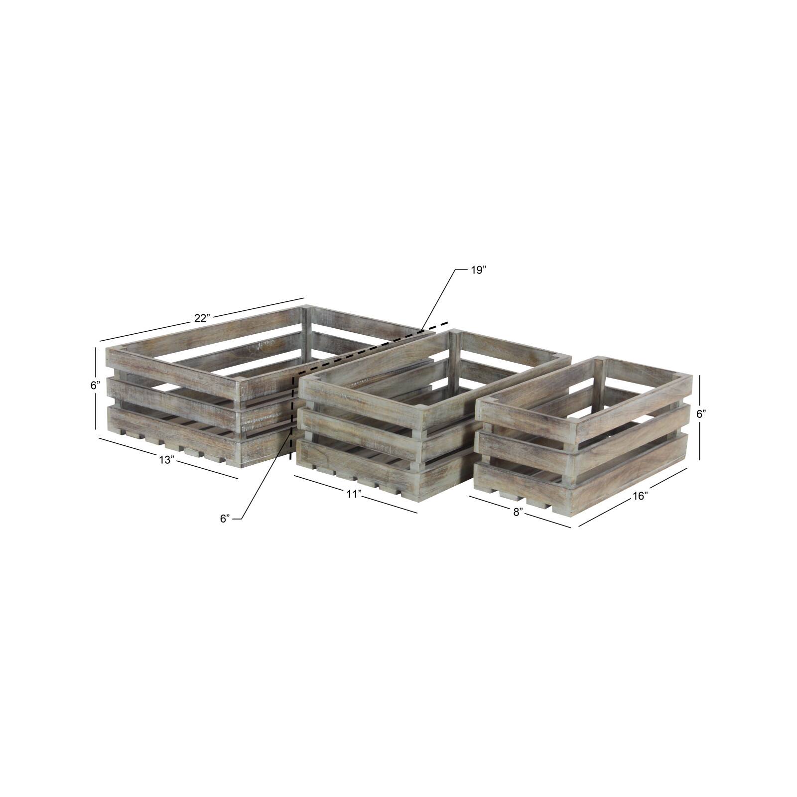 Brown Mango Wood Farmhouse Tray Set